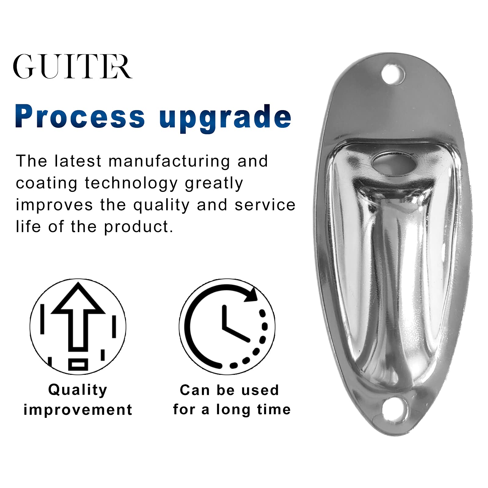 SAPHUE Guitar Input Jack Socket Plate Output Loaded Boat Style 1/4 Inch with Screws for Fender Stratocaster Strat St Mono Electr
