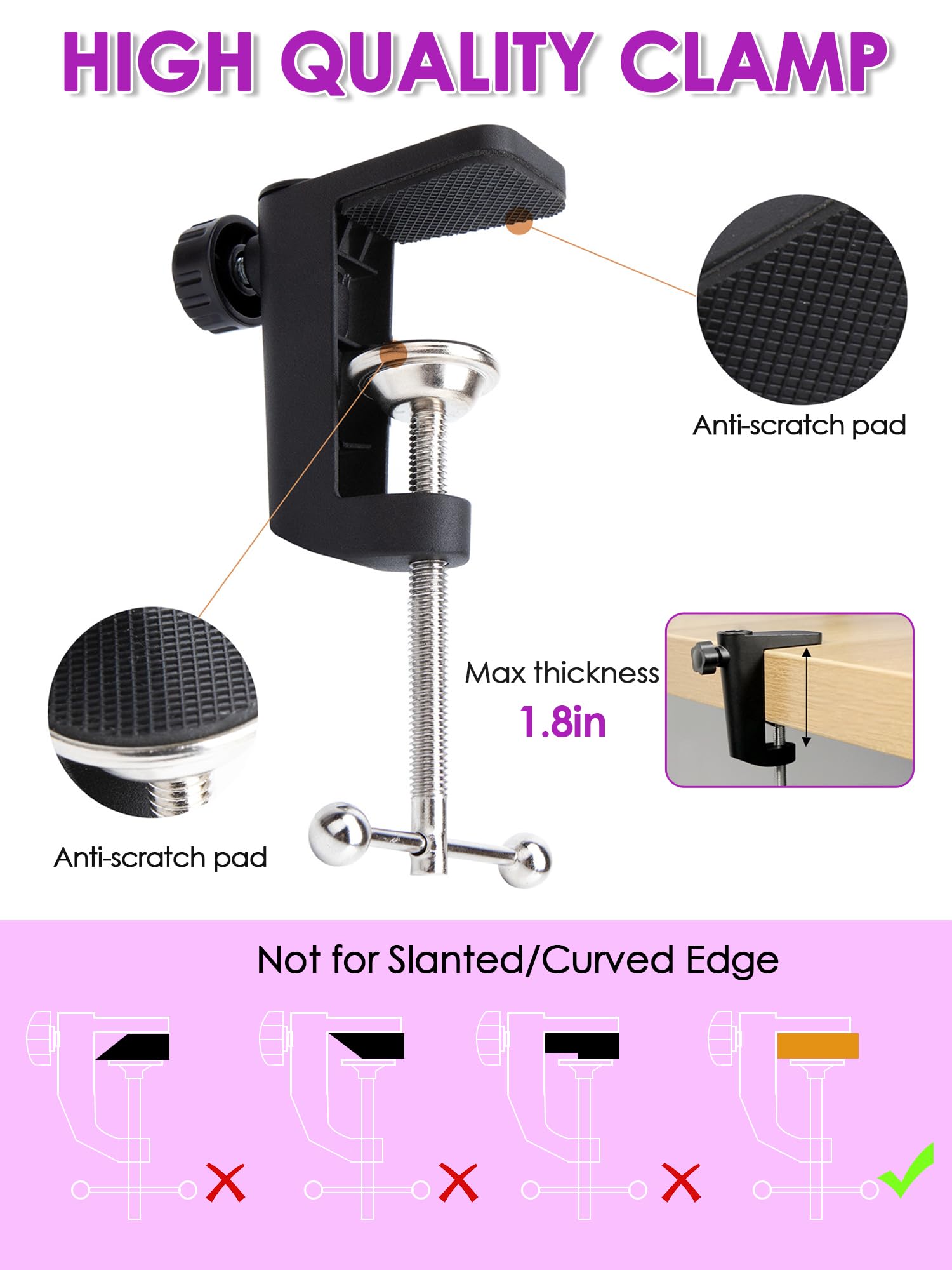 For Elgato Wave 3 Boom Arm, Mic Stand Compatible with Elgato Wave 3 Razer Seiren X Shure SM7B MV7 HyperX QuadCast S SoloCast AT2