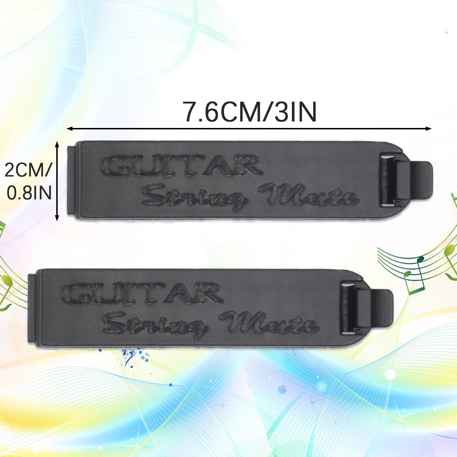 Cheerock Pack of 2 Guitar Bass String Mute Clamp with Cushioning Felt, Noise Reducer Silencer Dampener, Ideal Practice Tool for