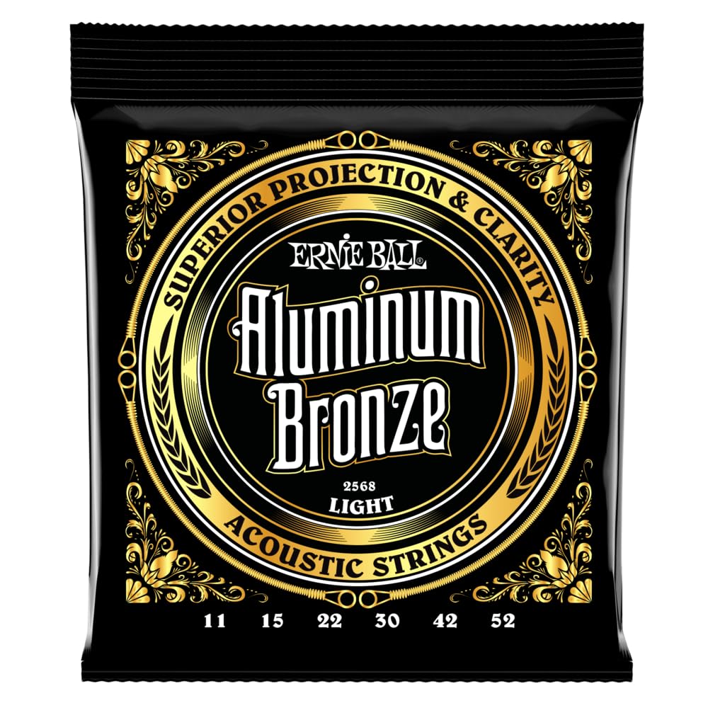Ernie Ball Light Aluminum Bronze Acoustic Guitar Strings, 11-52 Gauge (P02568)