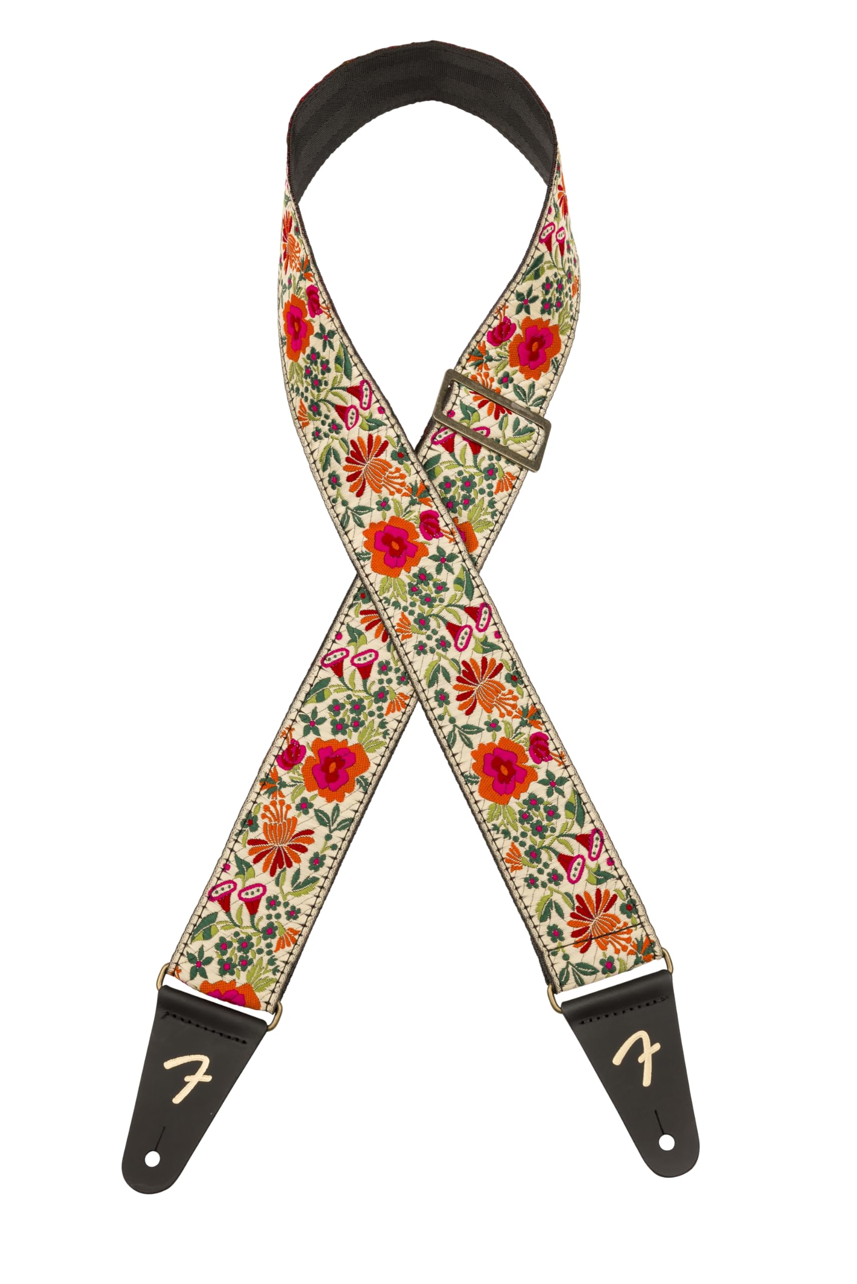 Fender Mosaic Jacquard Guitar Strap, Adjustable From 31.5-55'', Leather Ends, Cream