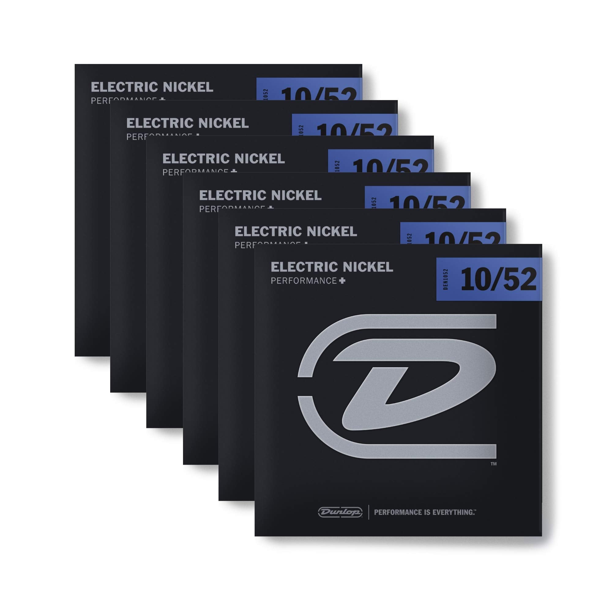 6 Sets Of Dunlop Den1052 Electric Guitar Strings 10-52