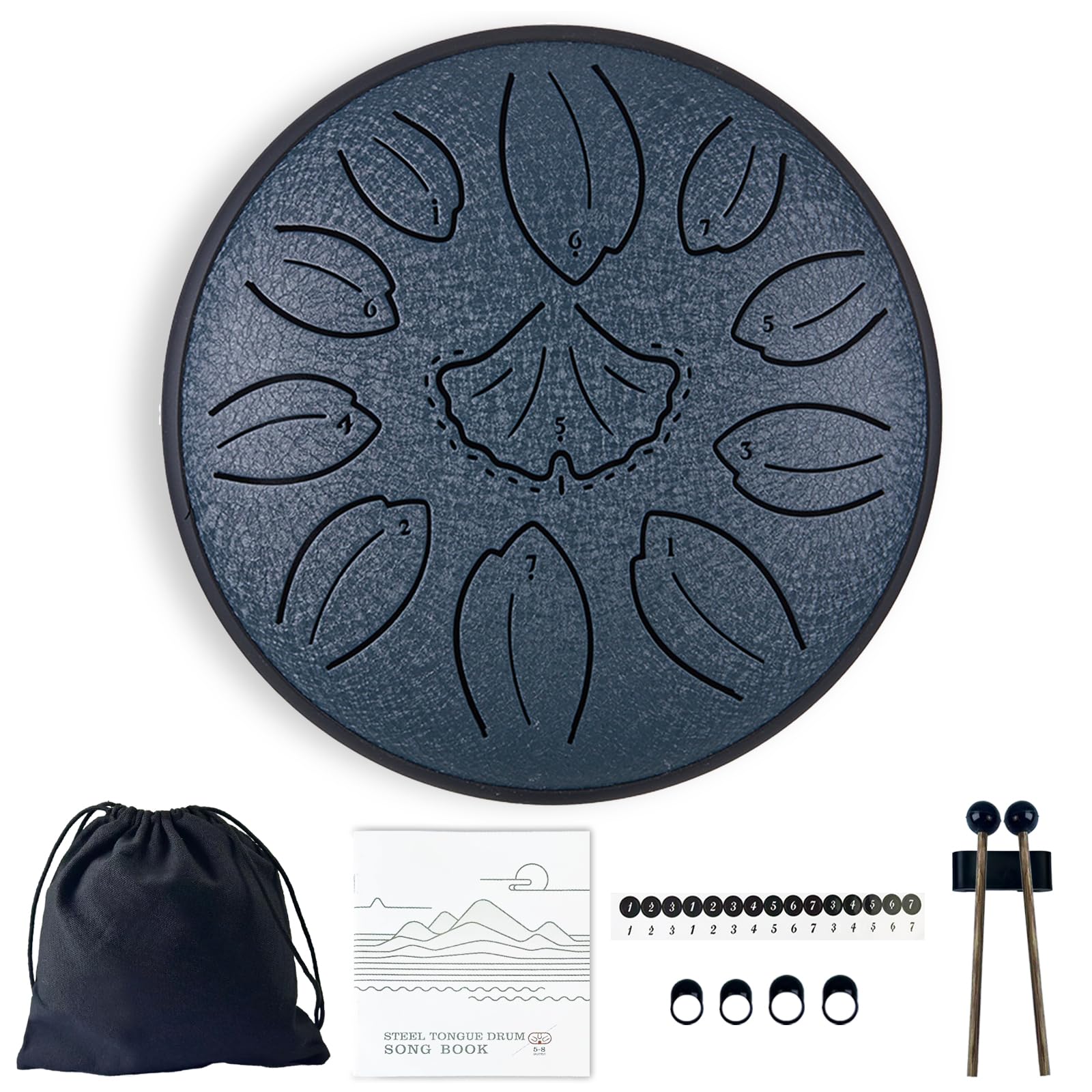 TUOKING Rain Drum for Outside Steel Tongue Drum 6 Inch 11 Notes C Key Handpan Drum for Adults and Beginners Sound Healing Musica