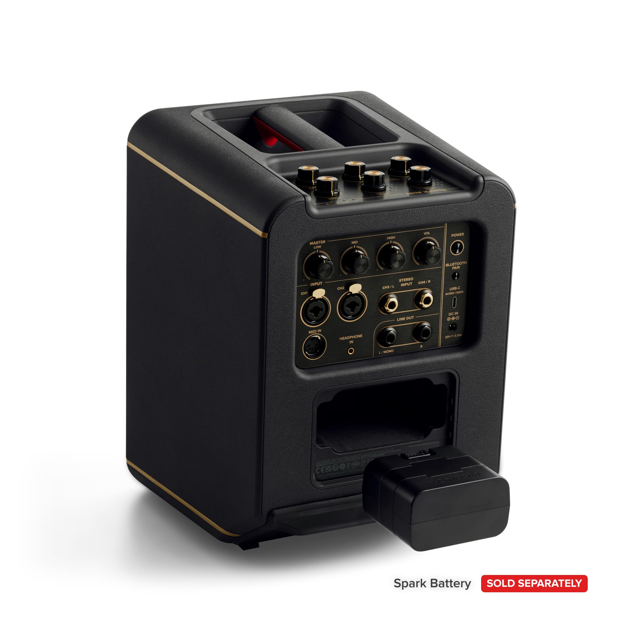 Positive Grid Spark Edge 65W Portable 4-Channel Smart Guitar Amp & PA System with Built-in Looper, AI Features & Smart App for E