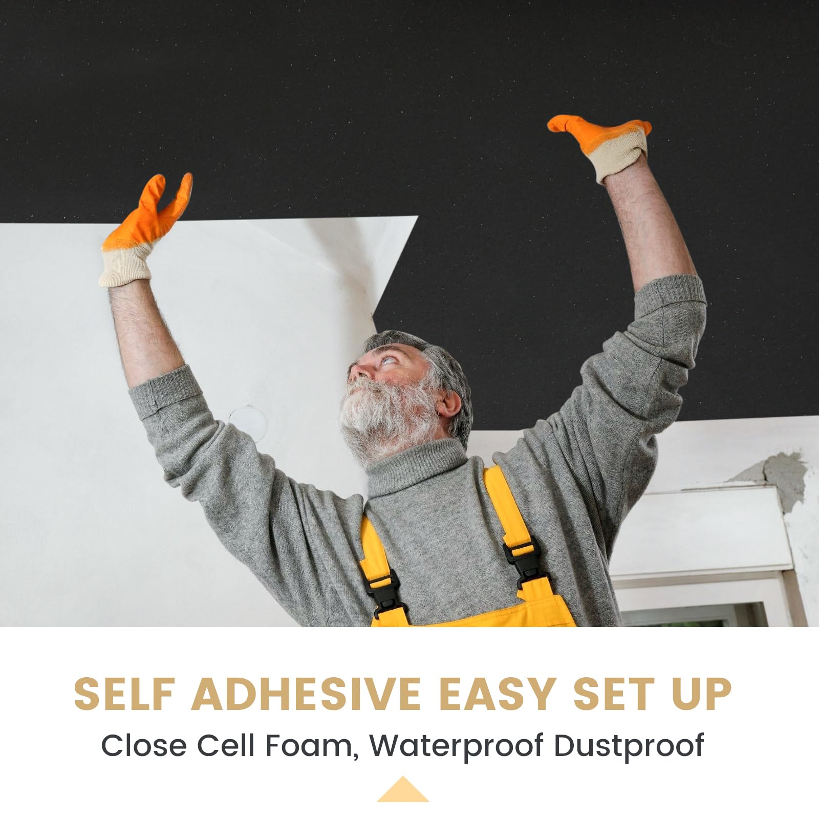 Kaqiluo High Density Self-Adhesive Sound Insulation Acoustic Closed Cell Foam, 0.4'' x 12'' x 71'', 10 mm Thick,5.8 sqft Sound P