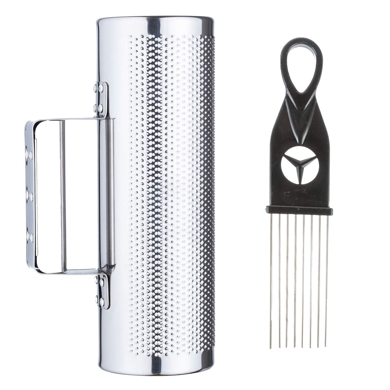 EASTROCK Guiro Stainless Steel Guiro Shaker 12 4 Percussion Instrument with Scraper,Professional Band Accompaniment Sand Hammer 