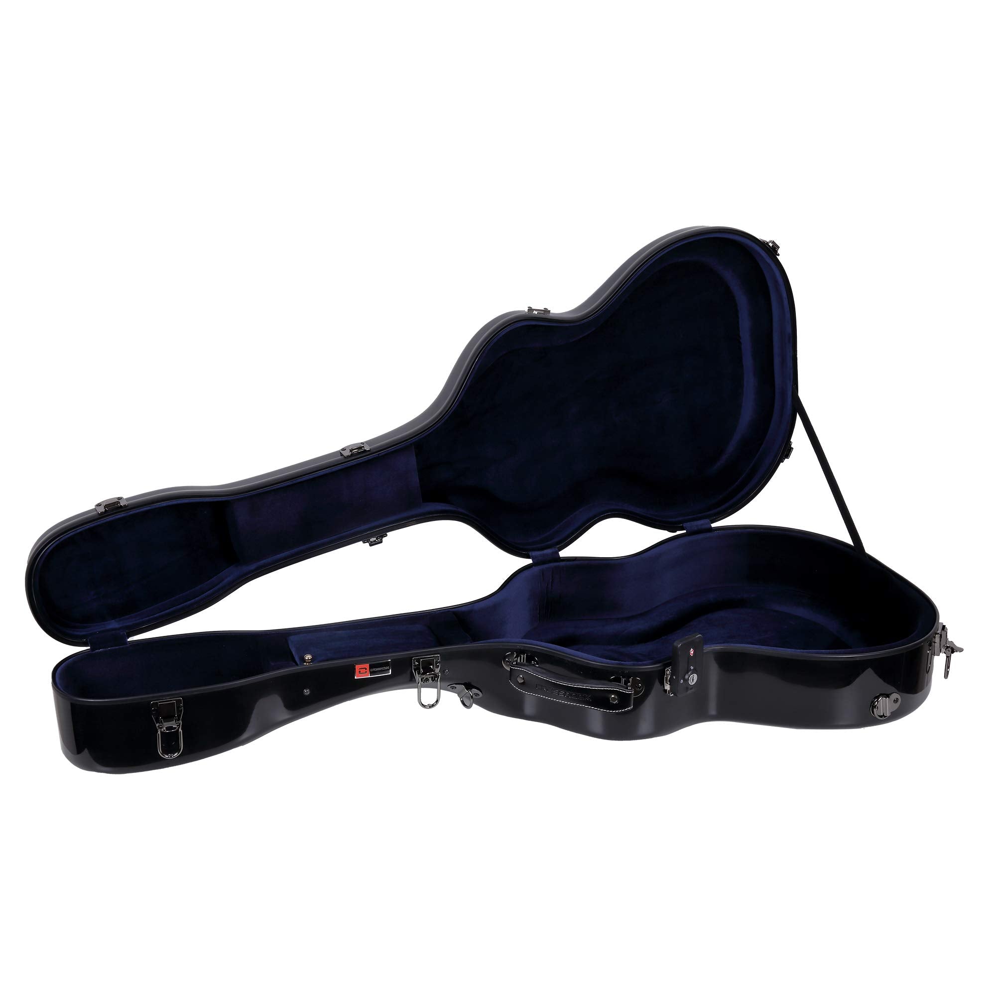 Crossrock Fiberglass Acoustic Guitar Case with TSA Lock for Martin Grand Performance-Black(CRF2020GABK)