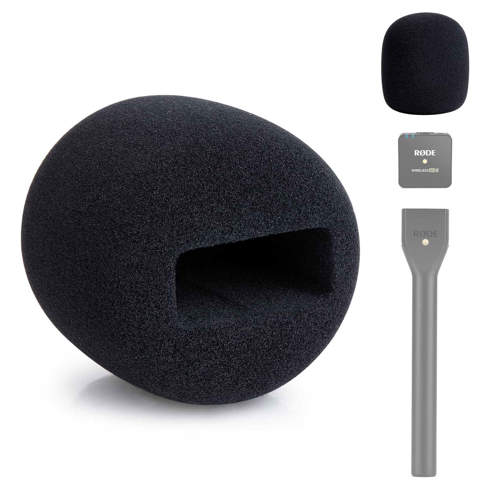 YOUSHARES Microphone Cover Foam Compatible with Rode Wireless Go II/PRO Suitable for Interview Go Handheld Adaptor, Replacement 
