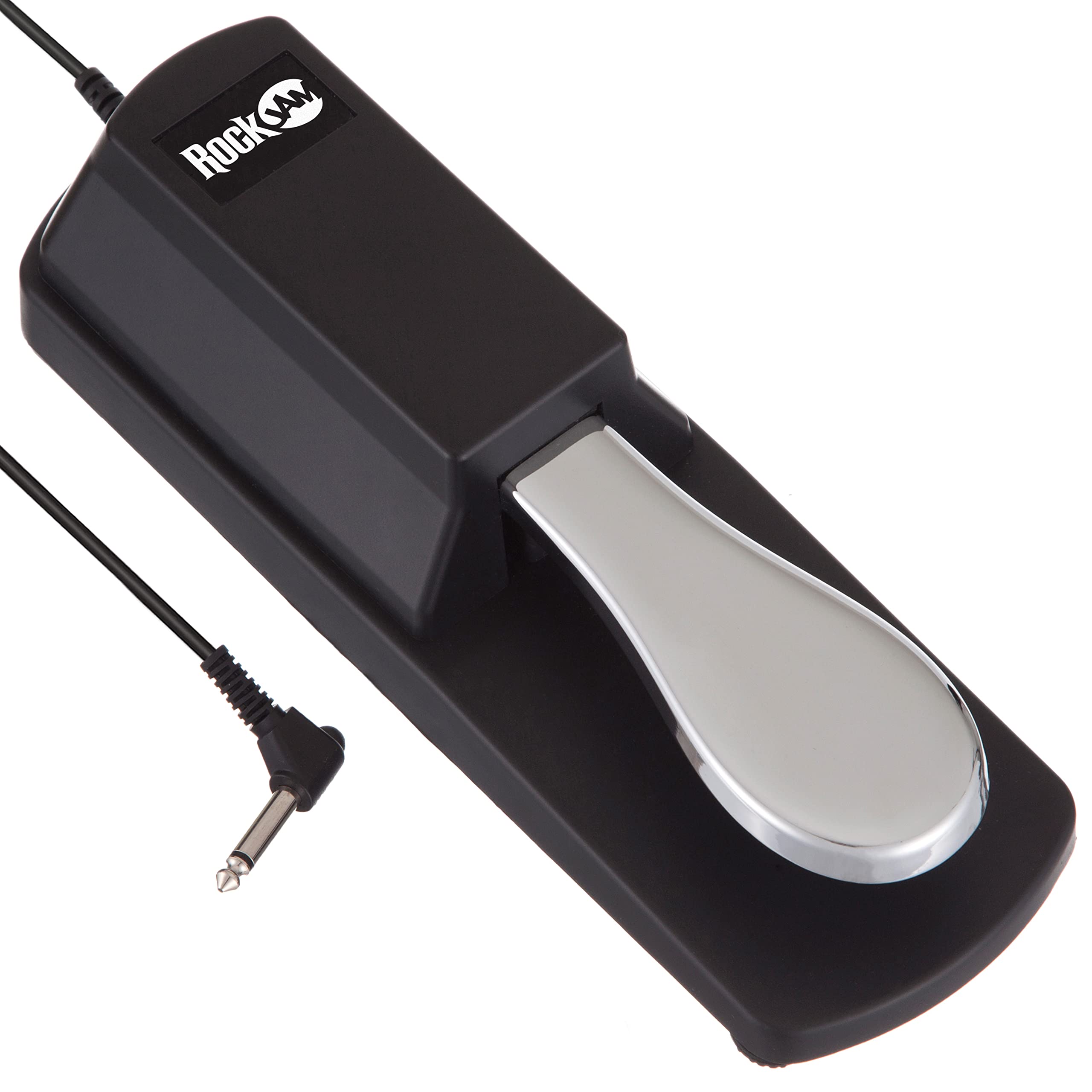 RockJam Universal Sustain Pedal for Electronic Keyboards and Digital Pianos With Polarity Switch, Anti-Slip Rubber Bottom and 5.