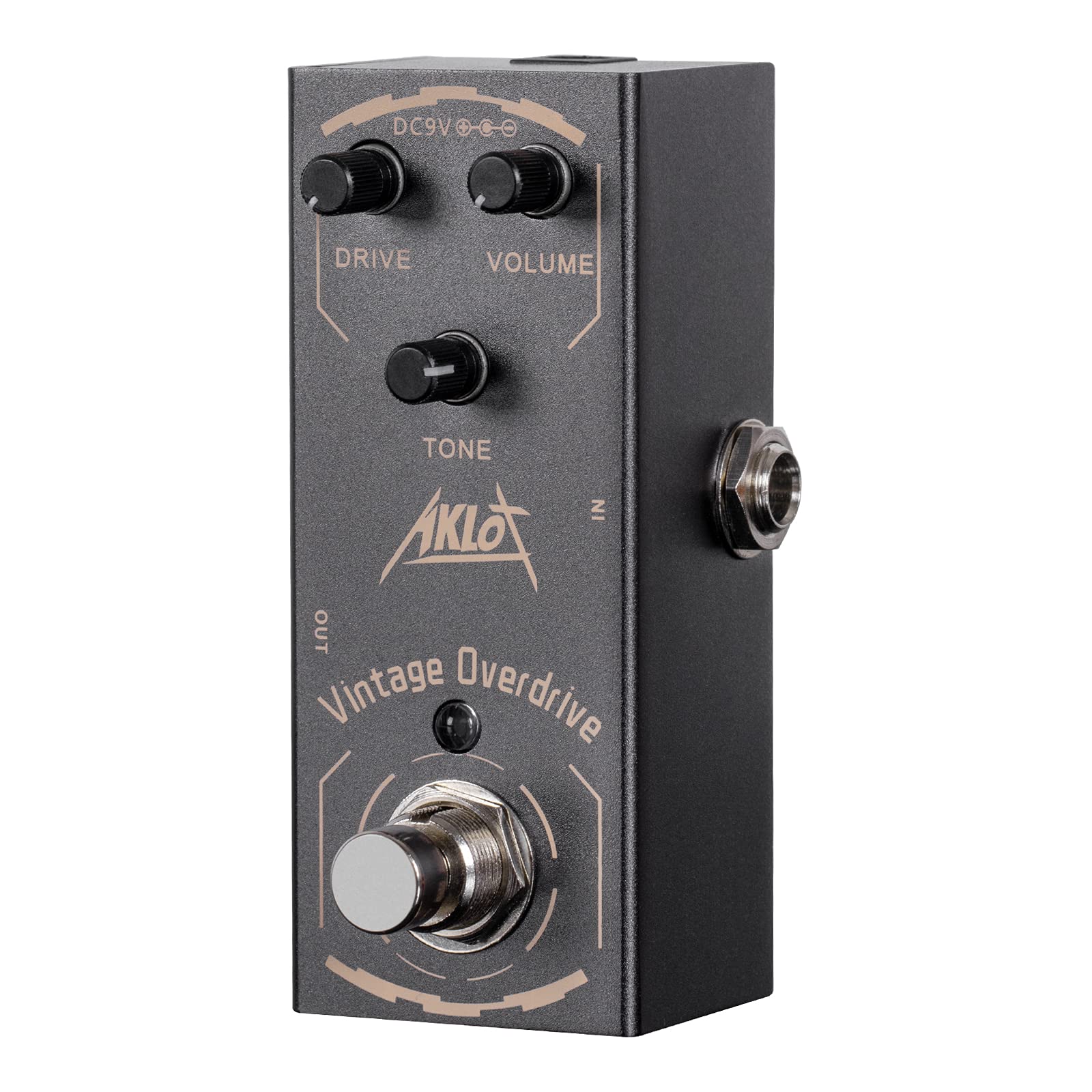 Vintage Overdrive Pedal, AKLOT Electric Guitar Effects Pedals Mini Single Type DC 9V True Bypass