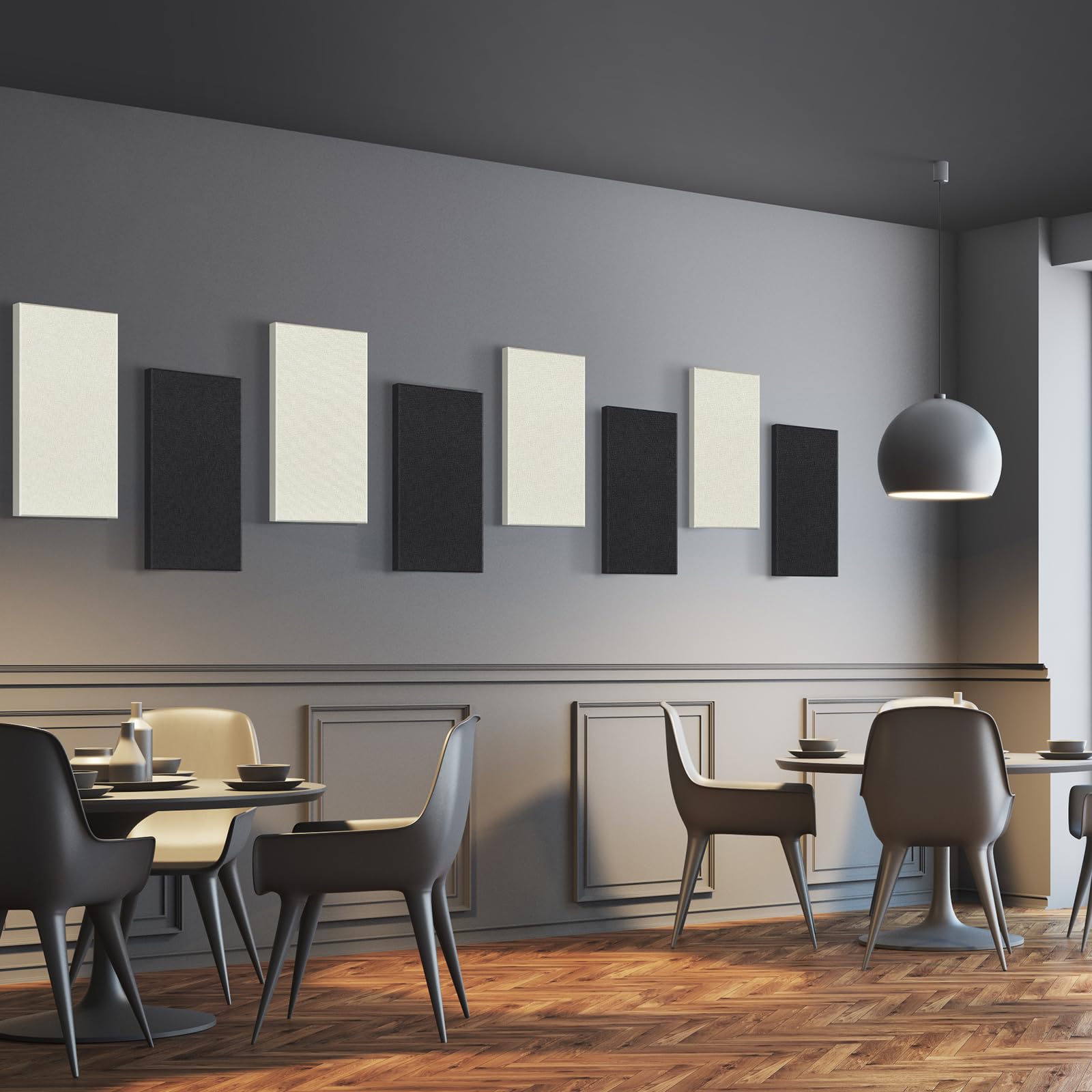 UMIACOUSTICS 4 PCS Acoustic Wall Panels, 2 Thick 23.6'' x 11.8'' Fiberglass Recording Studio Acoustical Treatments Panels, Self-