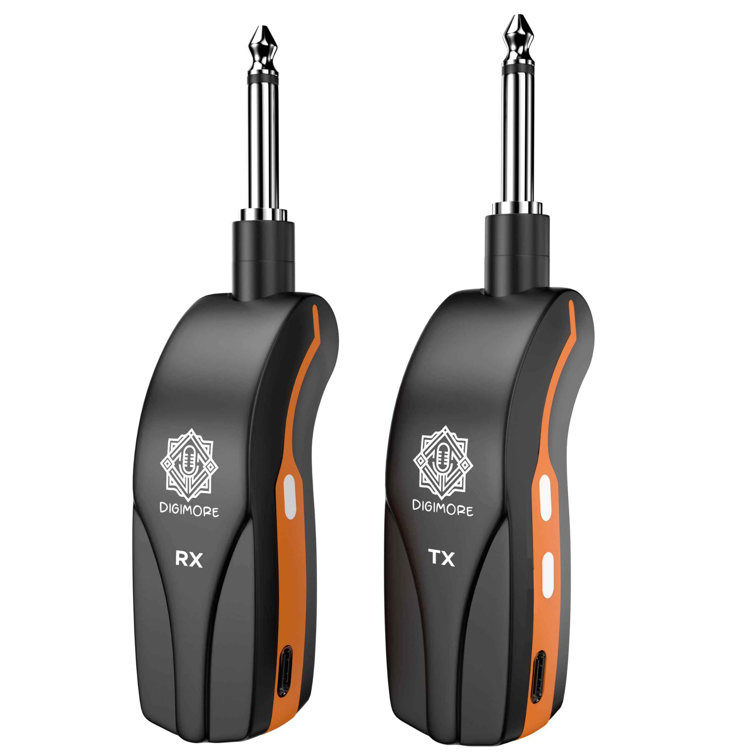 DIGIMORE 2.4GHz Wireless Guitar System| 5Hrs Playback| Type-C Charge| 100ft Range| Volume Control| 180 Rotatable Plug| 20KHz Fre