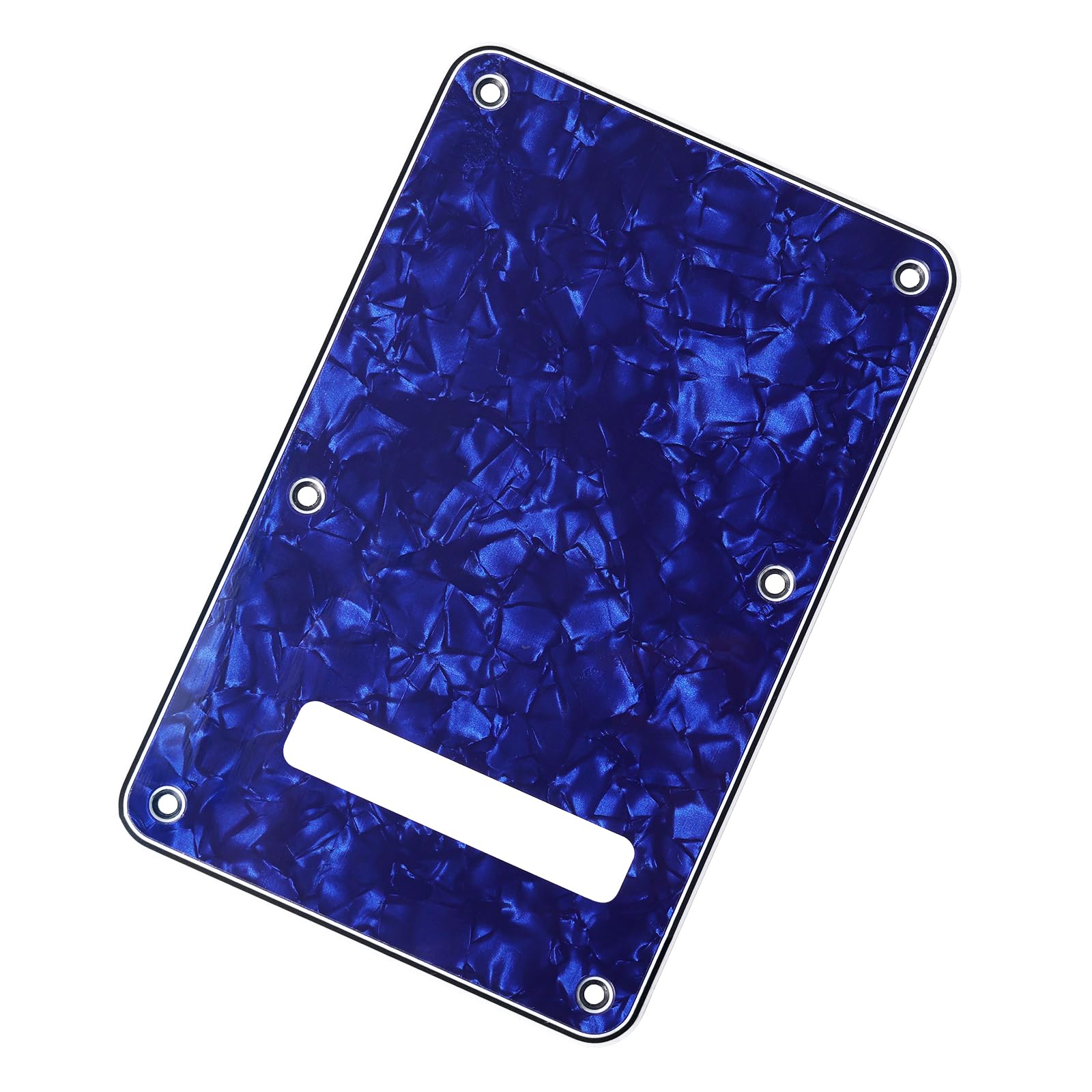 Banworks Electric Guitar 4 Ply Backplate 6-Hole Trem Tremolo Cover for USA/Mexican Fender Standard Strat ST JT/HGB-01 Blue Pearl