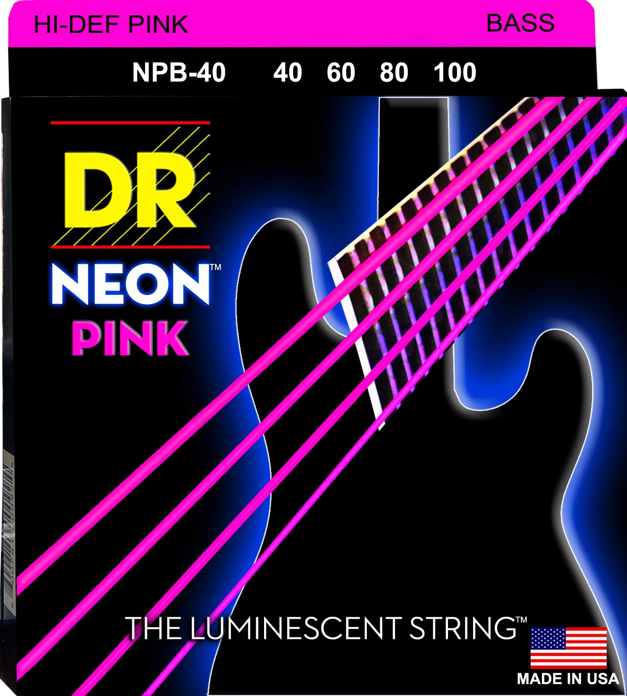 Dr Strings Hi-Def Neon Bass Guitar Strings (Npb-40)