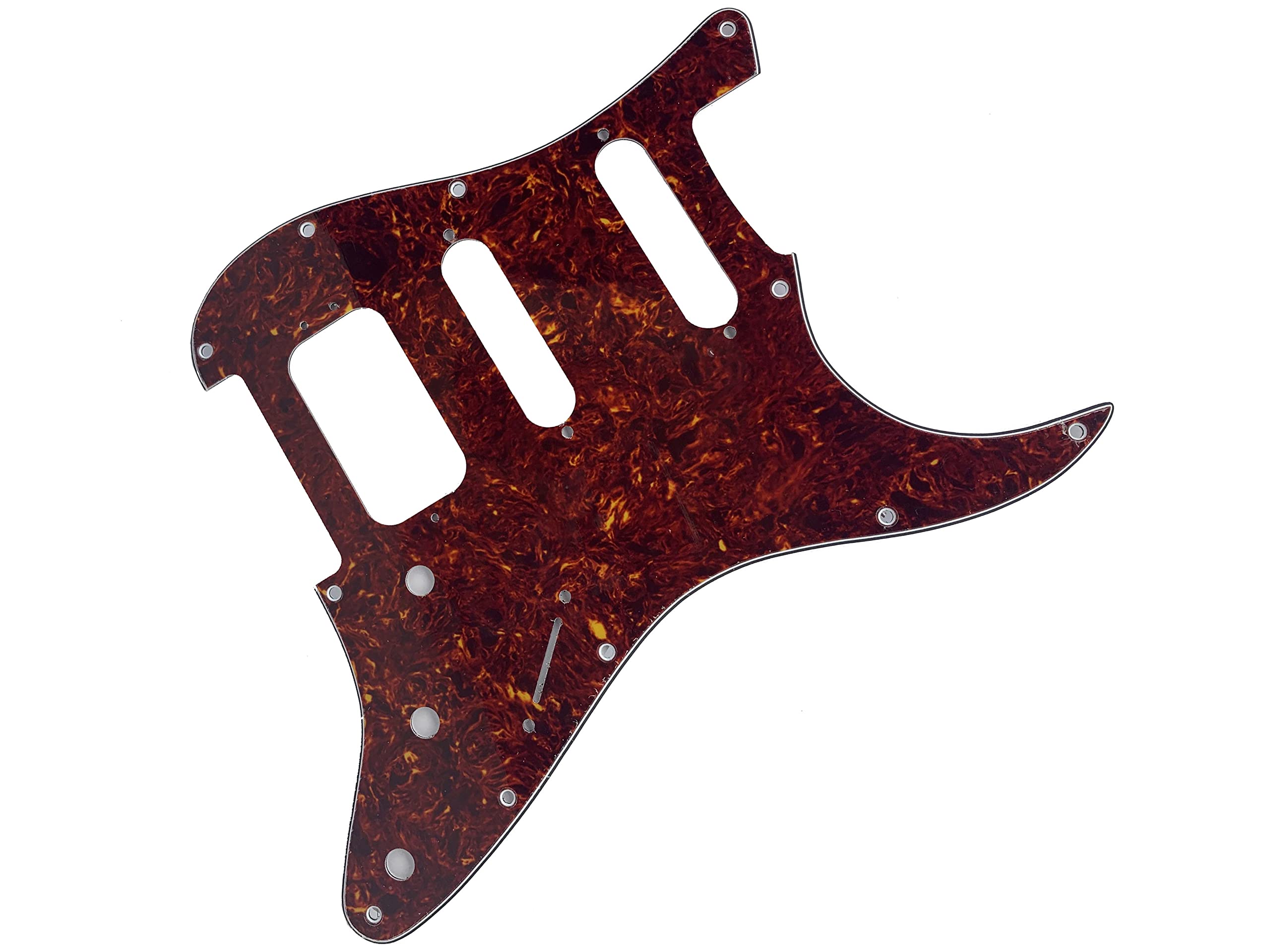 Dopro 11-Hole Strat HSS Guitar Pickguard 3-Screw Humbucking Pickup Mount Fits American Fender Stratocaster Vintage Tortoise