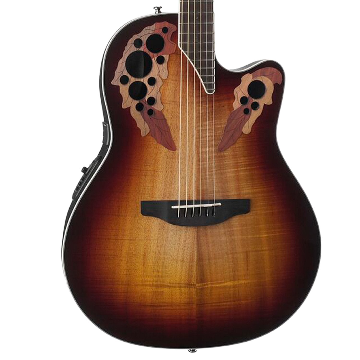 Ovation Celebrity Elite Plus Figured Koa Top Acoustic-Electric Guitar, Koa Burst
