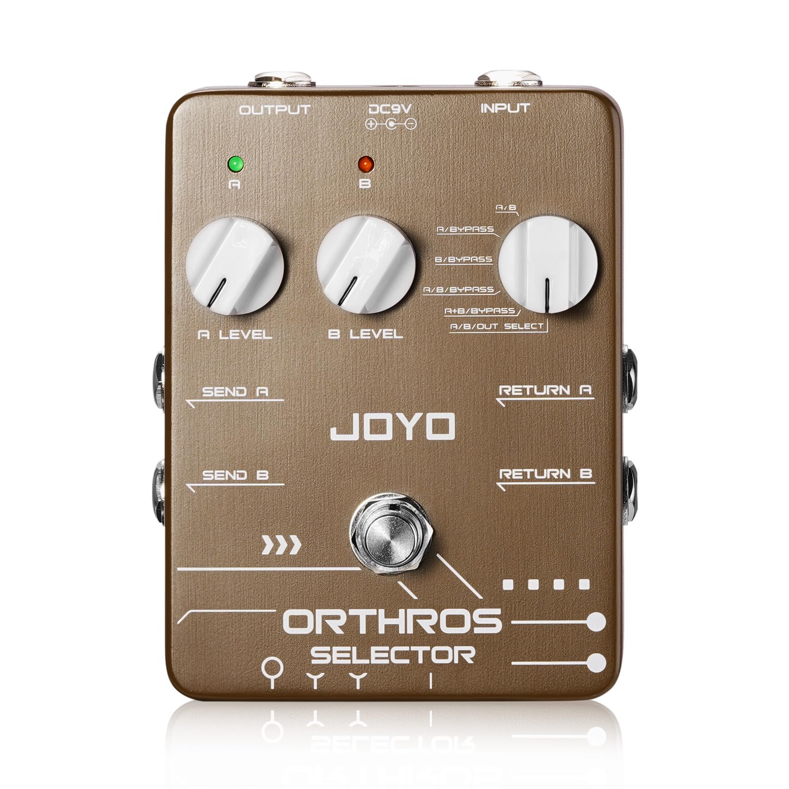 JOYO Line Selector Guitar Pedals 6 Mode Switch with AB 2 Effect Loops Independent Control Channel for Electric Guitar Bass (ORTH