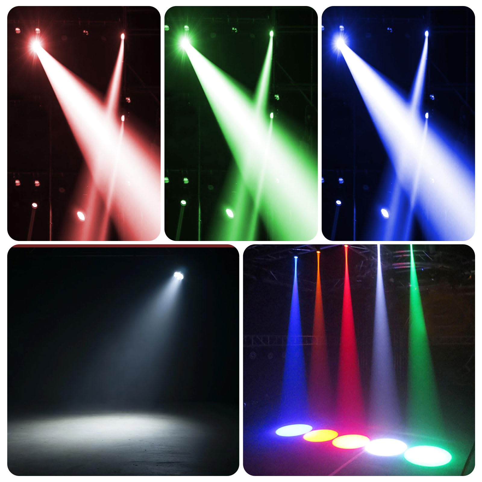 Pinspot Light with Remote 4 in 1 Stage Spotlight: 15W RGBW LED Beam Mirror Disco Ball Spot Lights - Mini Pin Lighting for Party