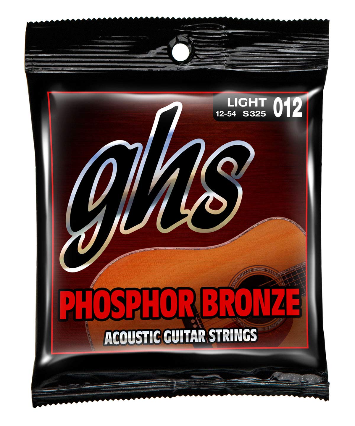GHS Strings S325 Phosphor Bronze Acoustic Guitar Strings, Light (.012-.054)
