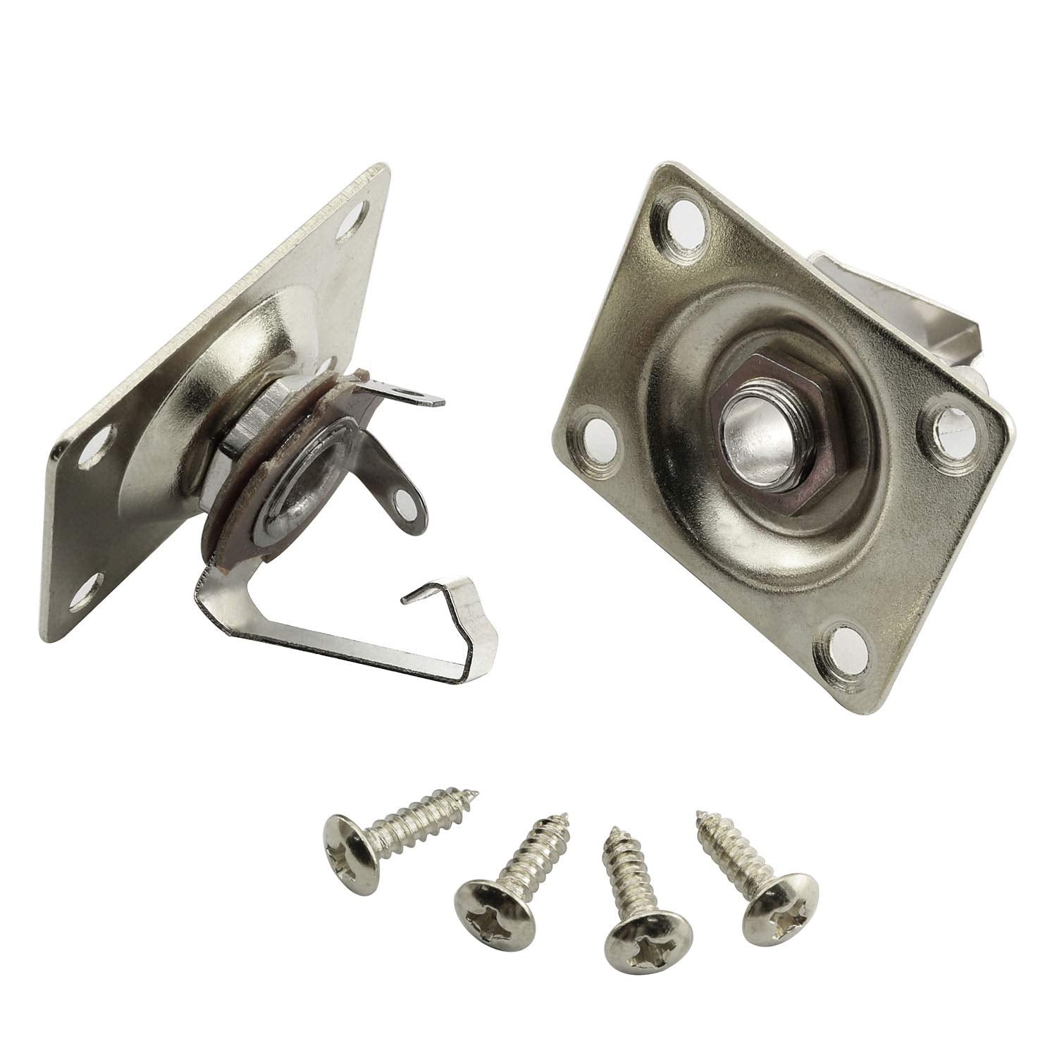 RuiLing 2PCS Square Jack Output Plate Guitar Bass Jack Socket for Electric Guitar Parts and Accessories Silver