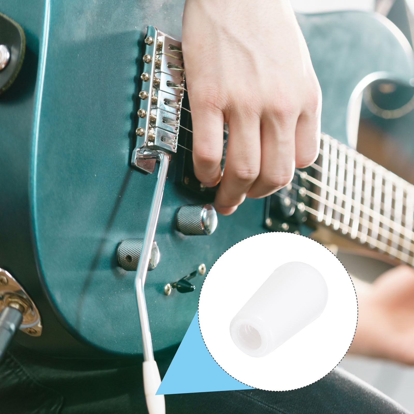 MECCANIXITY 2Pcs LP Guitar 3 Way Pickup Switch Tip Thread M3.5 Plastic Toggle Switch Knobs Cap for LP Electric Guitar, White