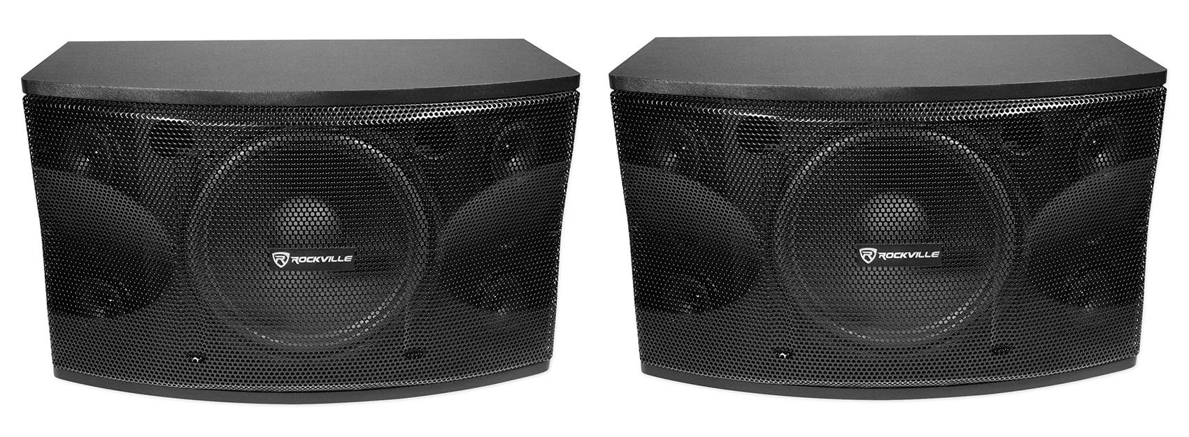 Rockville Pair KPS12 1600W 3-Way 12 Karaoke Speakers, 8 Ohm, MDF Enclosure, Wall Brackets, for Karaoke, DJ, and Small Venue Soun