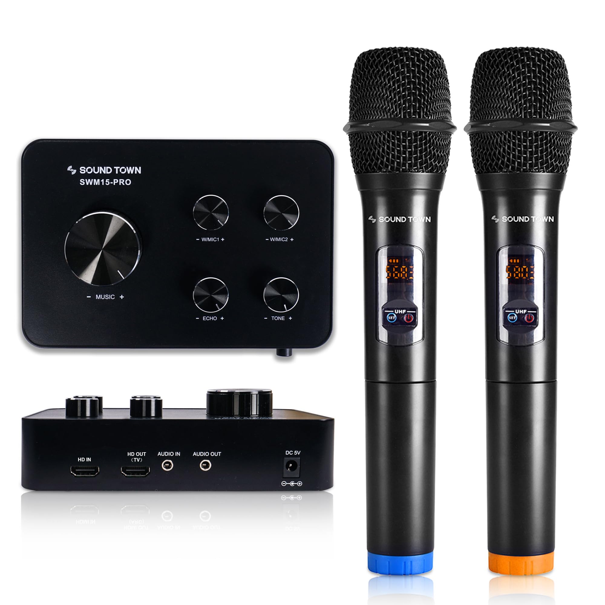 Sound Town Wireless Microphone Karaoke Mixer System With Hd Audio Return Channel, Optical, Aux, Bluetooth - Supports Smart Tv, M