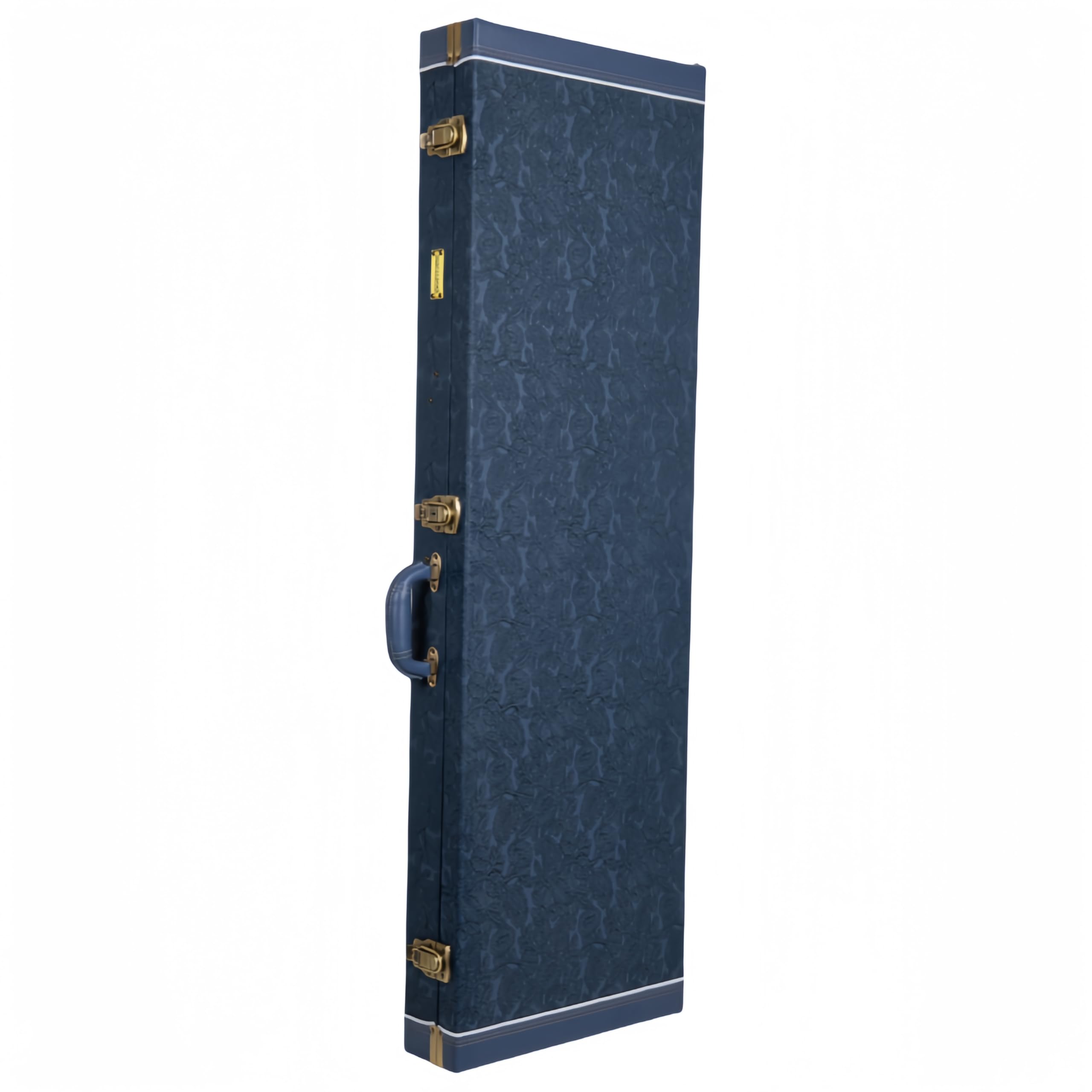 Crossrock Relief Series Bass Guitar Case for Fender Precision & Jazz | Carved Smoke Blue Finish, Monochrome Blue Velvet Interior