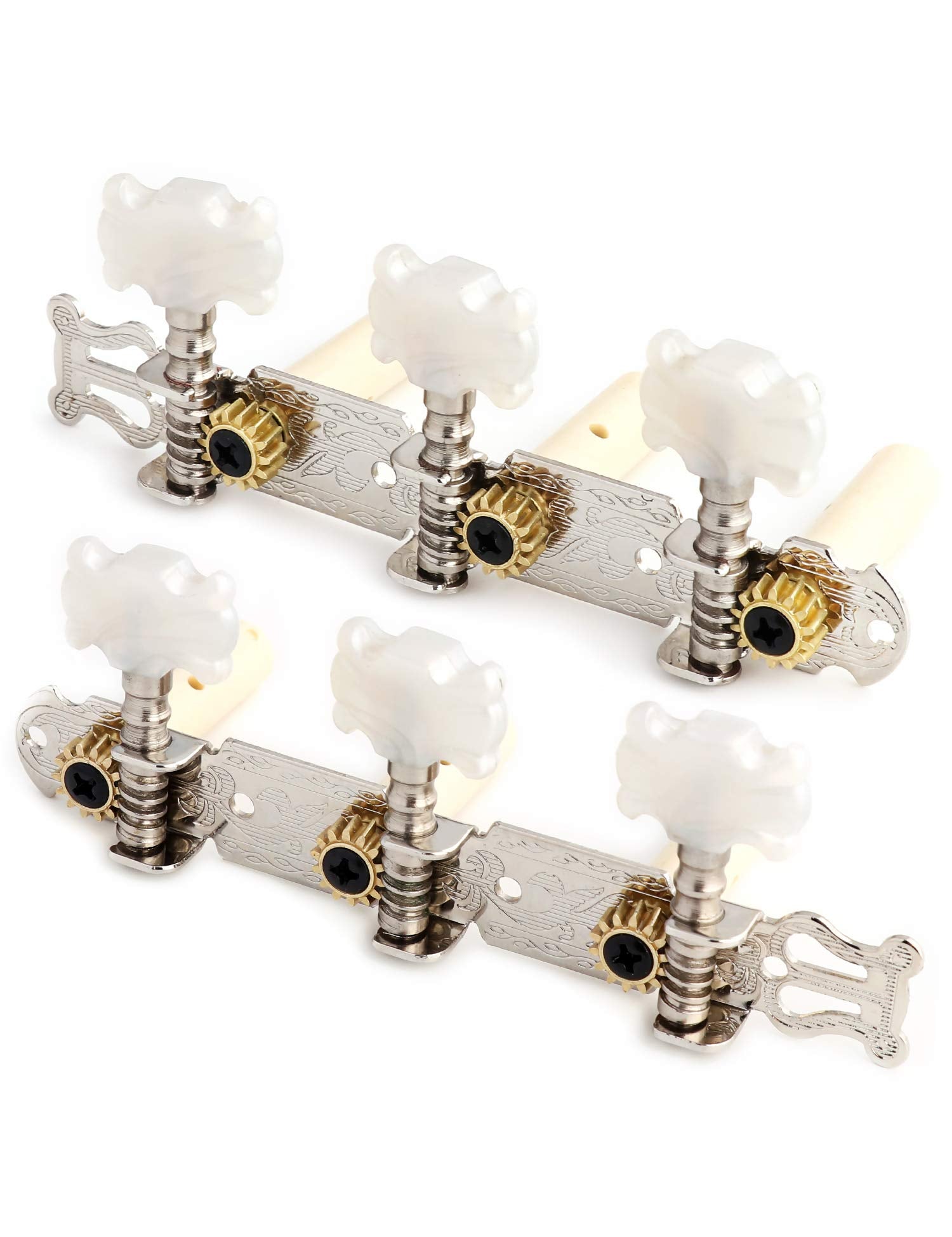 Metallor Guitar Tuning Pegs Machine Heads Tuning Keys Tuners for Classical Guitar Single Hole 3L 3R Chrome. (G311)