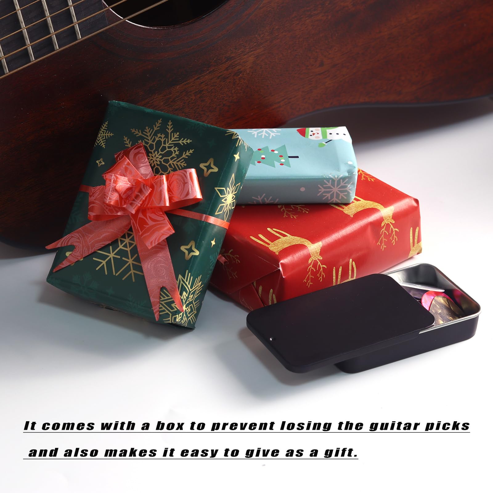 3 Thickness Guitar Picks,48 Pcs Fishkonw Guitar Picks for Acoustic Guitar,Thin,Medium,Heavy Guitar Pic for Bass Guitar