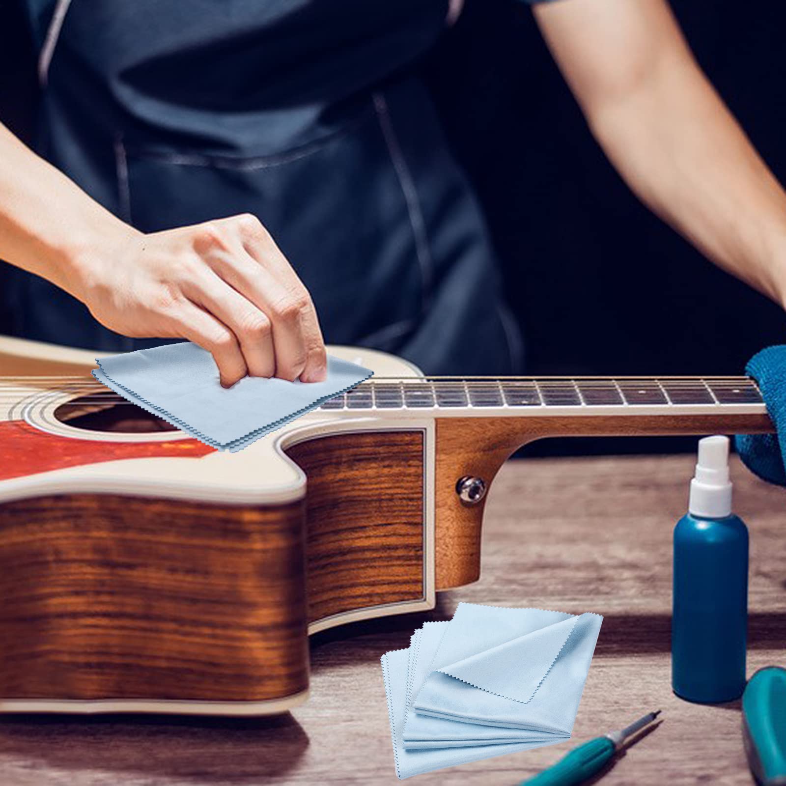 3 Pcs Flute Cleaning Cloth Microfiber Clean Cloths Violin Cleaning Cloth Soft Lint Free Guitar Cleaning Cloth for Flute Cello Vi