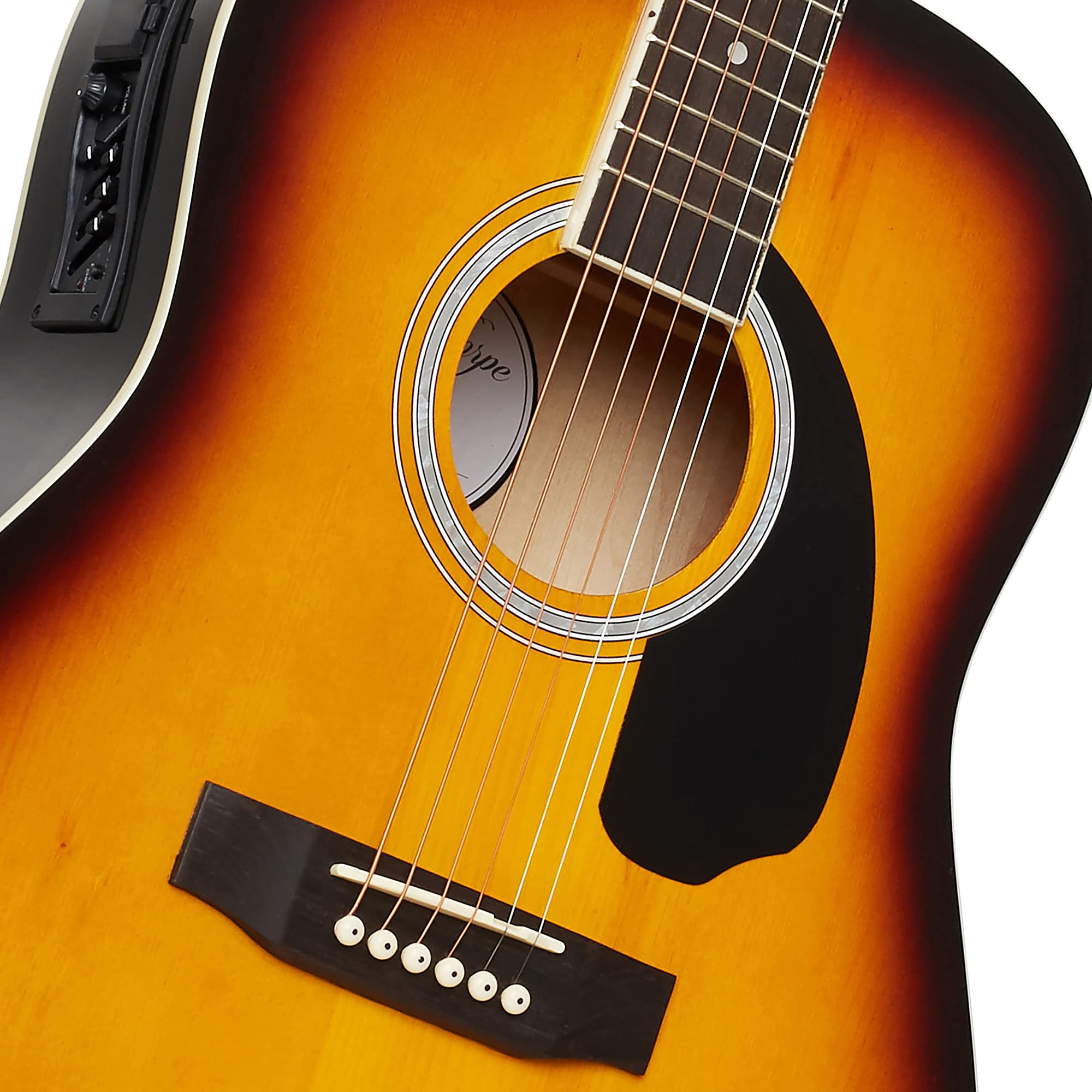 Ashthorpe Full-Size Dreadnought Acoustic Electric Guitar Package with 10 Watt Amp - Sunburst