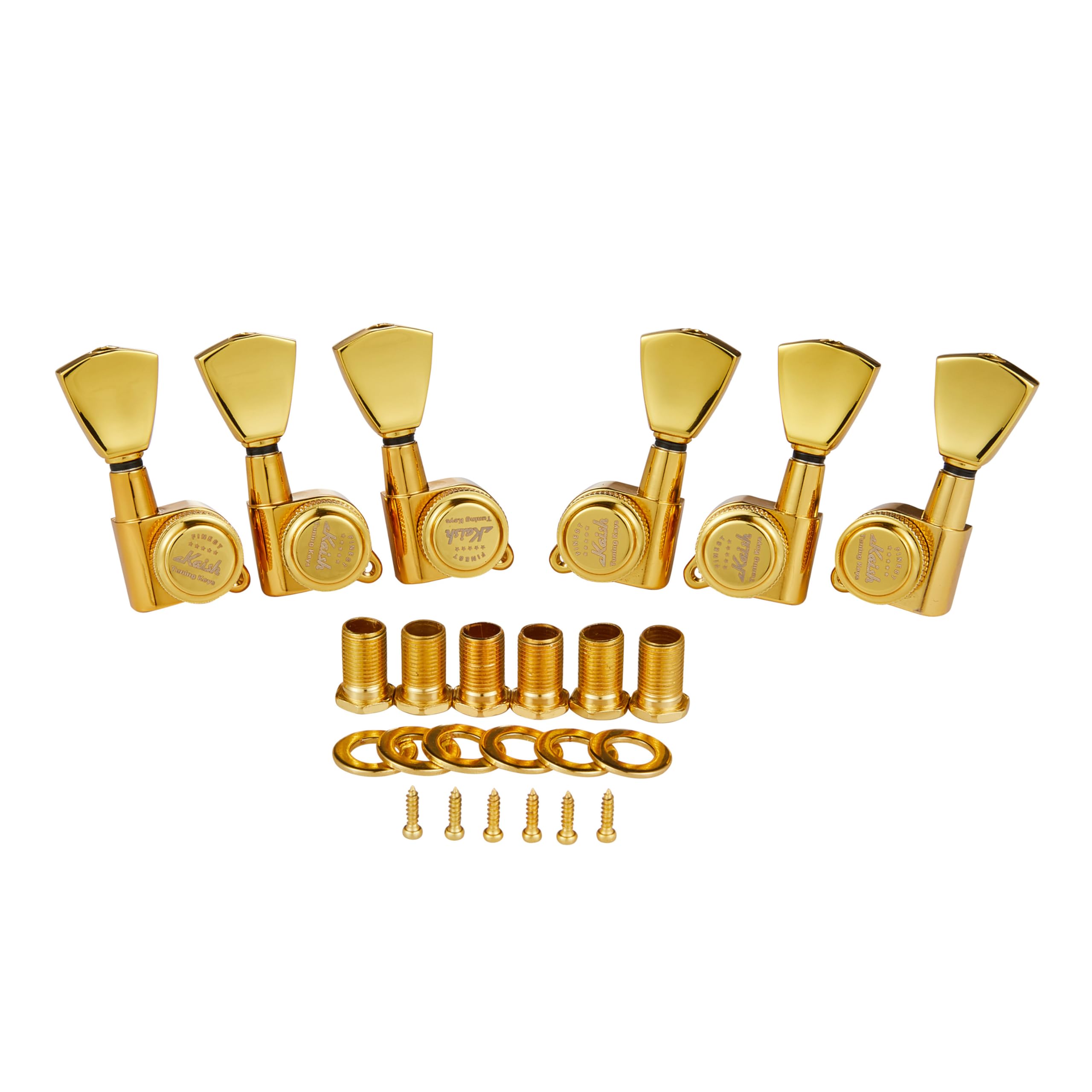 Kaish 3X3 Locking Tuners 18:1 Guitar Tuning Keys Locking Tuning Machines With Keystone Buttons For Lp/Les Paul/Sg/Es Or Acoustic