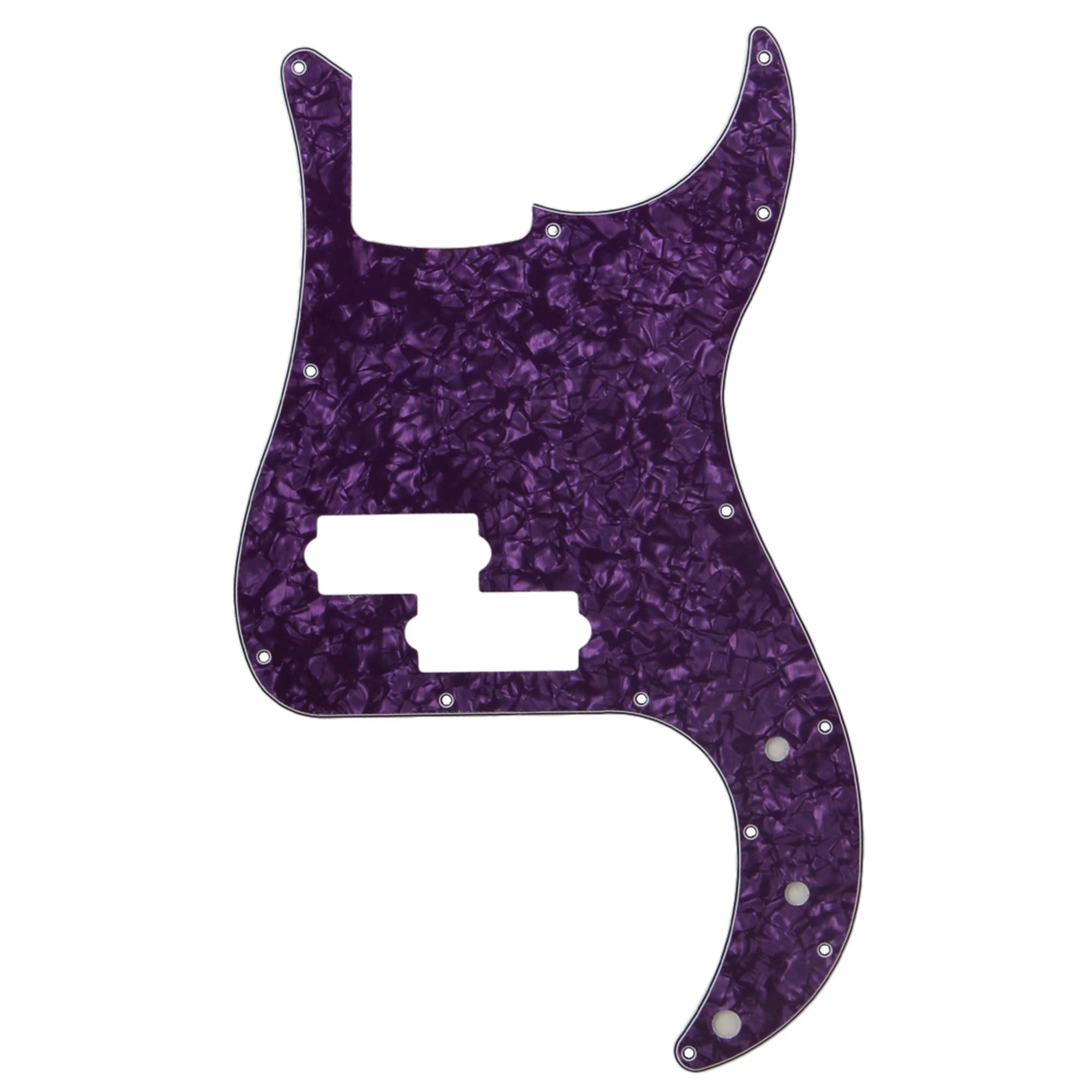 Bqlzr Purple Pearl Pvc 3 Ply Bass Pickguard Scratch Plate For Pb Electric Bass Guitar 13 Screw Holes