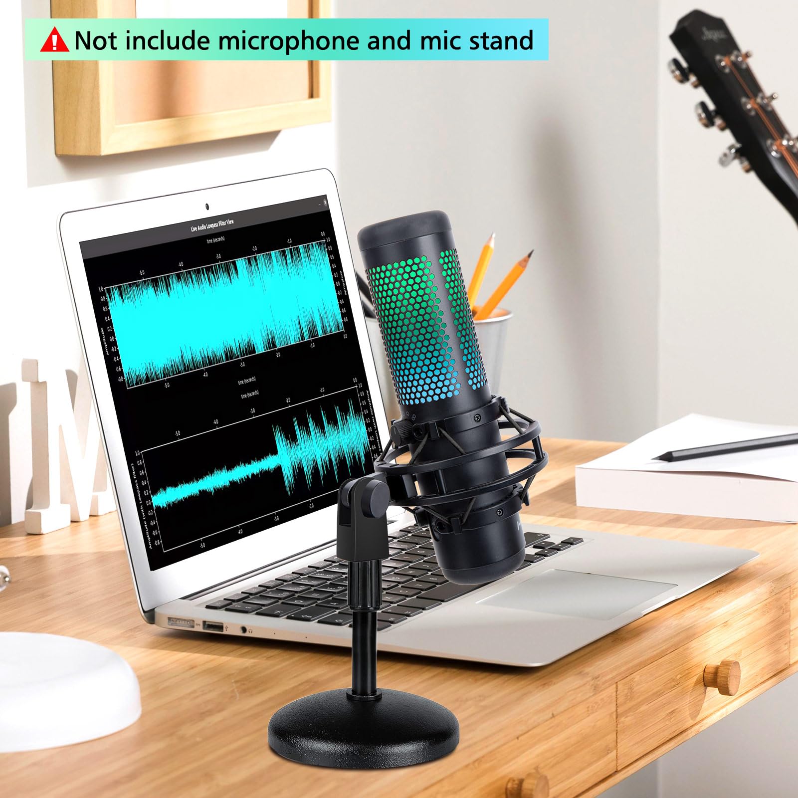 WIBOND Microphone Mount Adapter for HyperX QuadCast, HyperX QuadCast Mount Adapter HyperX QuadCast S Boom Arm Replacement Adapte