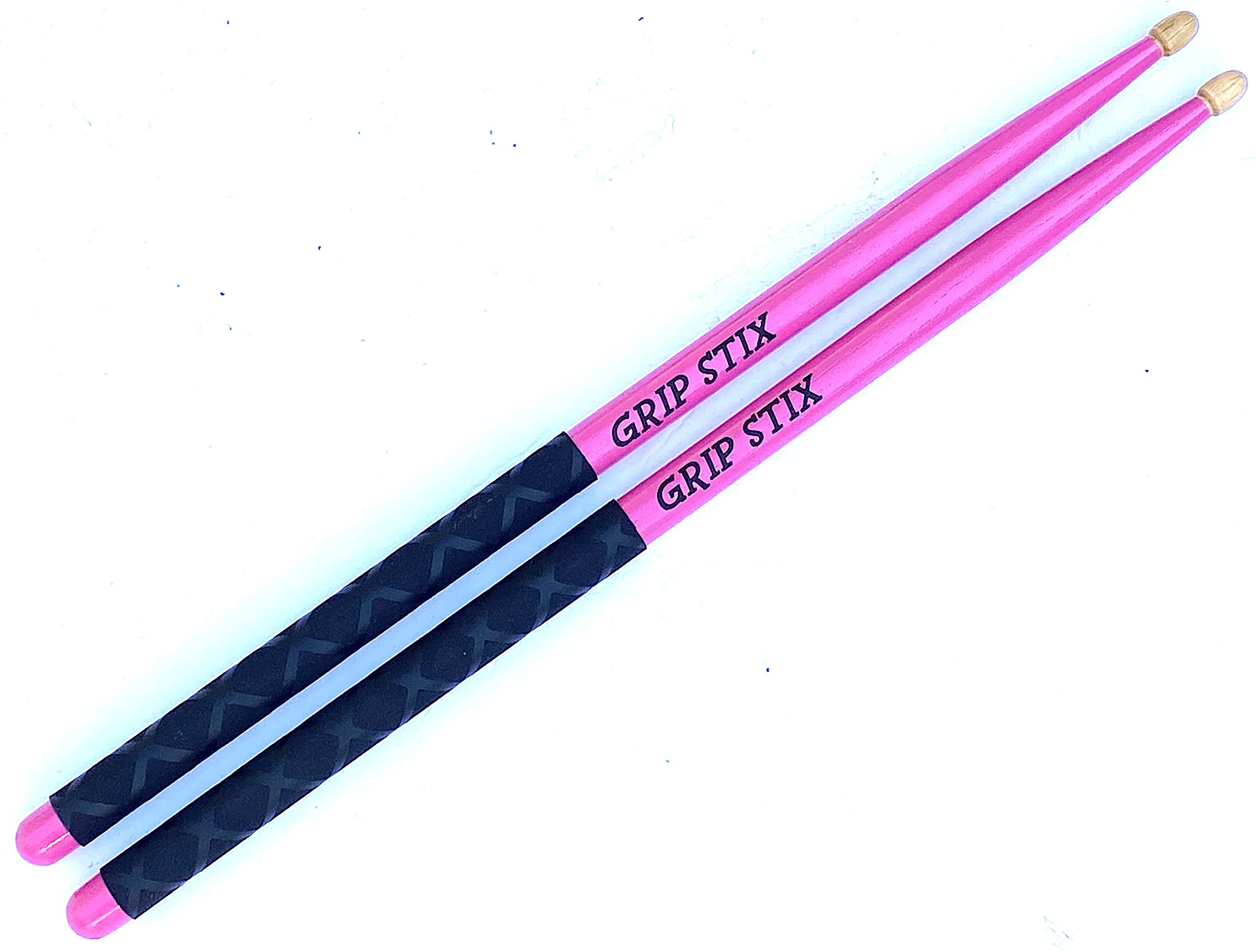 GRIP STIX 15 Long PINK with Black OAK Non-Slip Grip Drumsticks -Ideal for All Drumming; Cardio, Fitness, Aerobic & Workout Exerc