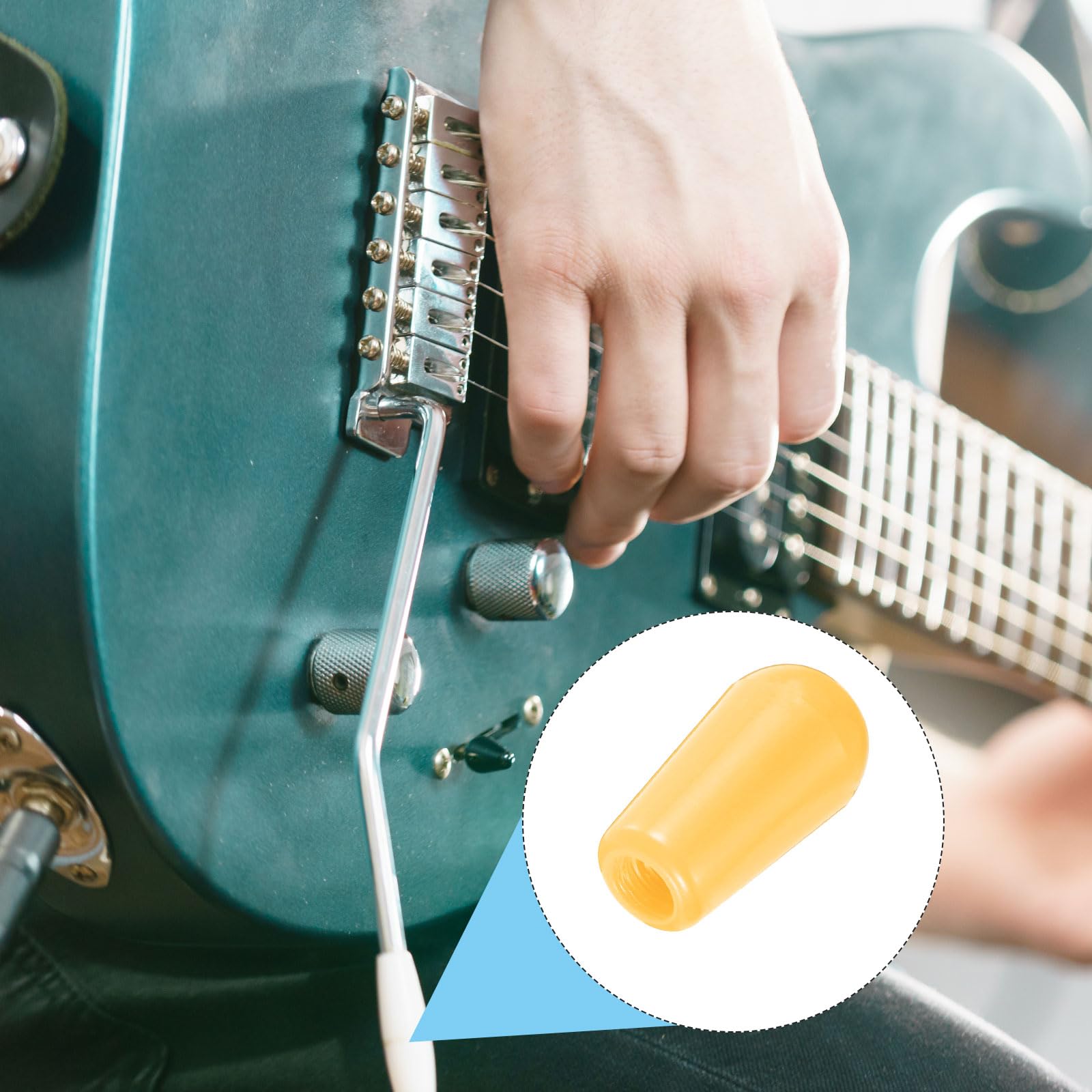 MECCANIXITY 2Pcs Guitar 3 Way Pickup Switch Tip M4 Plastic Toggle Switch Knobs for LP Electric Guitar, Yellow