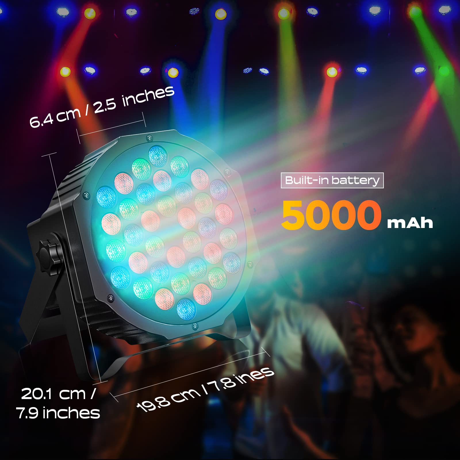 Rechargeable Stage Par Lights UKing RGB 36 LED Uplights Battery Powered with RGB 36W DJ Uplights Sound Activated Remote Control