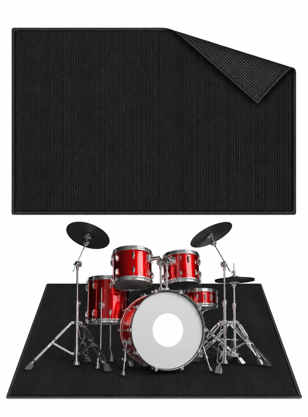 Tasidingster 4x6ft Drum Rug, 5mm Thickened Soundproof Music Rug for Drummers, Drum Rug Mat with Non-Slip Grip Bottom, Drum Carpe