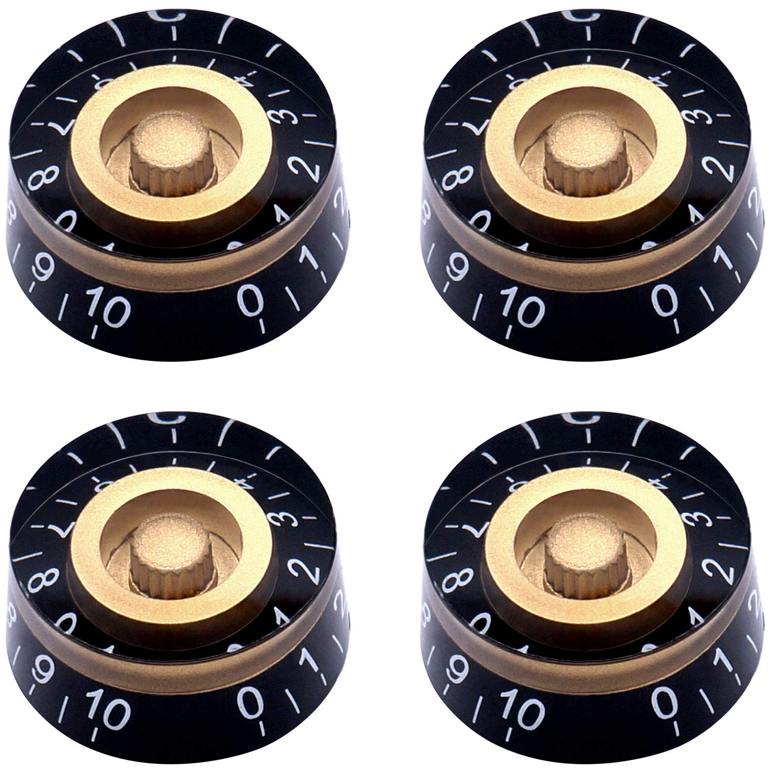 Taiss 4Pcs Guitar Knobs,Amber Top Hat Knobs Electric Guitar Bass Speed Control Knobs Volume Tone Control Knobs Fits 6Mm/0.24 ''