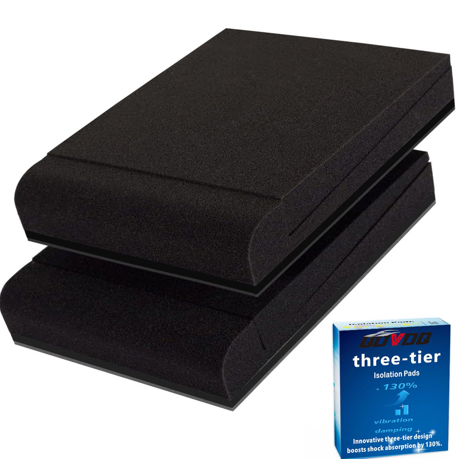 Qdvdq 2 Pack Speaker Isolation Pads, Innovative 3-Layer Construction, Subwoofer Isolation Pad, Studio Monitor Isolation Pads, Hi