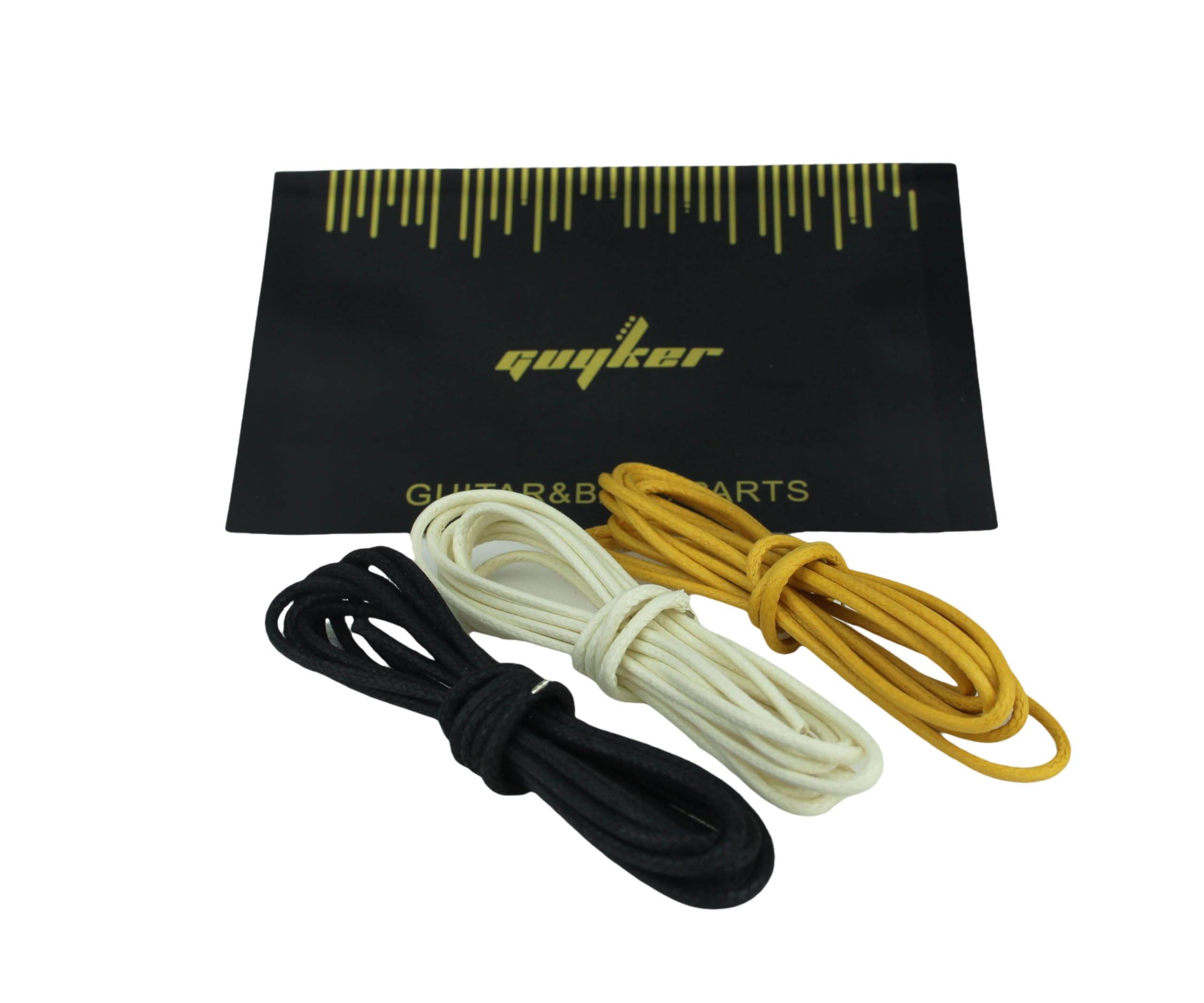 Guyker Cloth-Covered Braided Guitar Wire - 15 Feet (5-white/5-black/5-yellow) Electrics Vintage-Style Pushback Guitar Wire