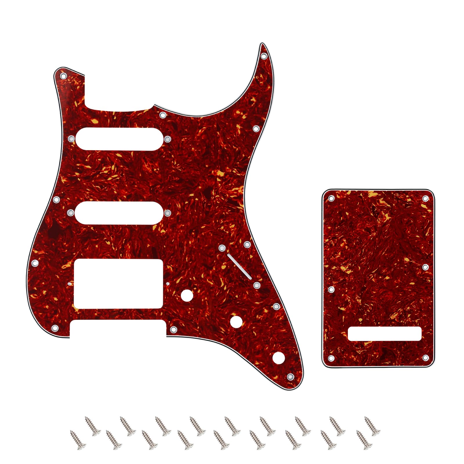 Banworks 4Ply Strat Hss Pickguard 11-Hole Ssh Pickguard Scratch Plate & Backplate 6-Hole Trem Tremolo Cover Set For Usa/Mexican