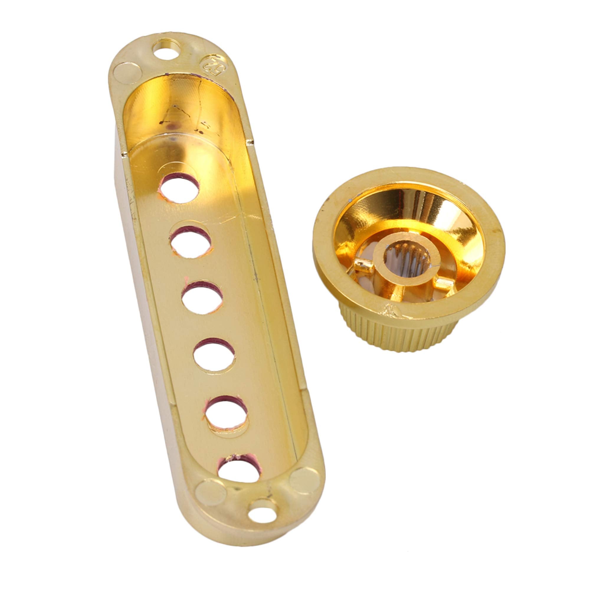 Lovermusic Golden Guitars Single Coil Pickup Cover String Spacing 48/50/52mm & 1V2T Knob Switch for Electric Guitars