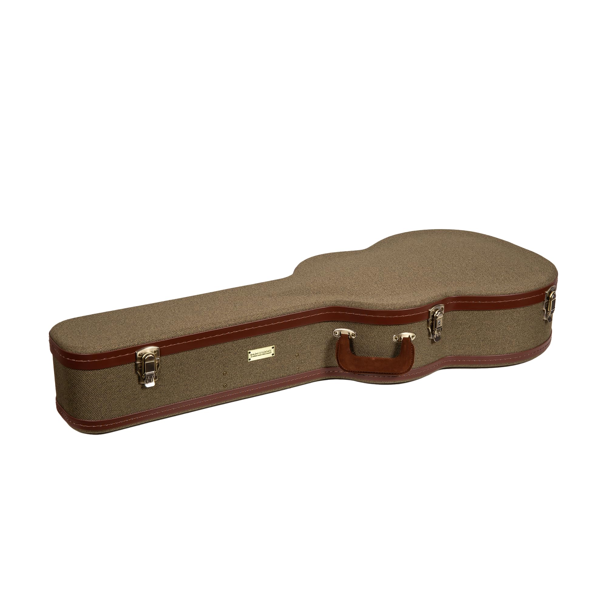 Crossrock Master Series Classical Guitar Case for 4/4 Nylon String | Olive Green Eco Tweed Fabric, Re-Engineered Shell, Leather