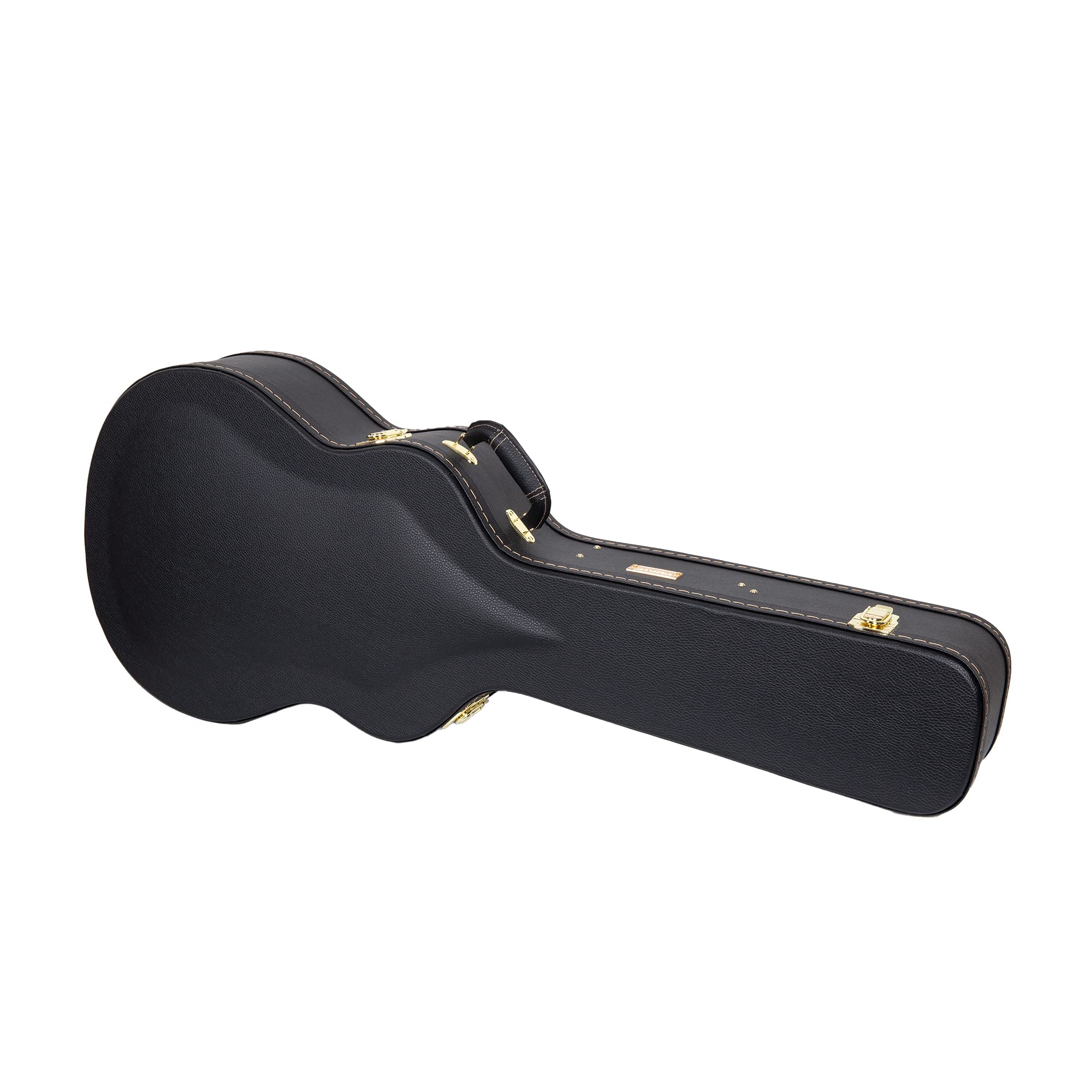 Crossrock Hard-Shell Wooden Case fits 12-Fret 00 Style Acoustic Guitar-Black (CRW620-0012BK)