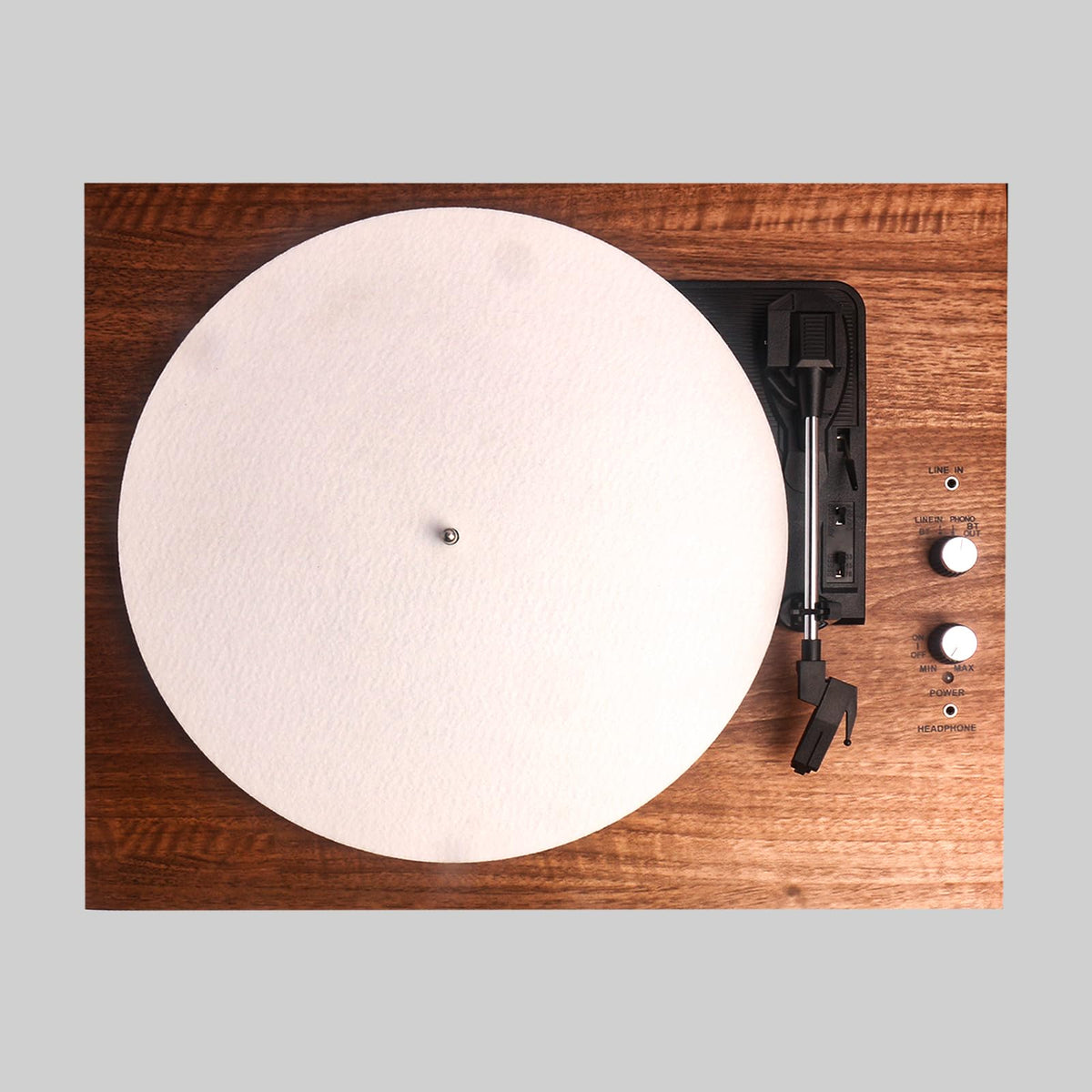 Turntable Slipmat White Wool Mat, 12 Inch Turntable Mat Anti-Static For Lp Vinyl Record,Record Player Accessories Professional T