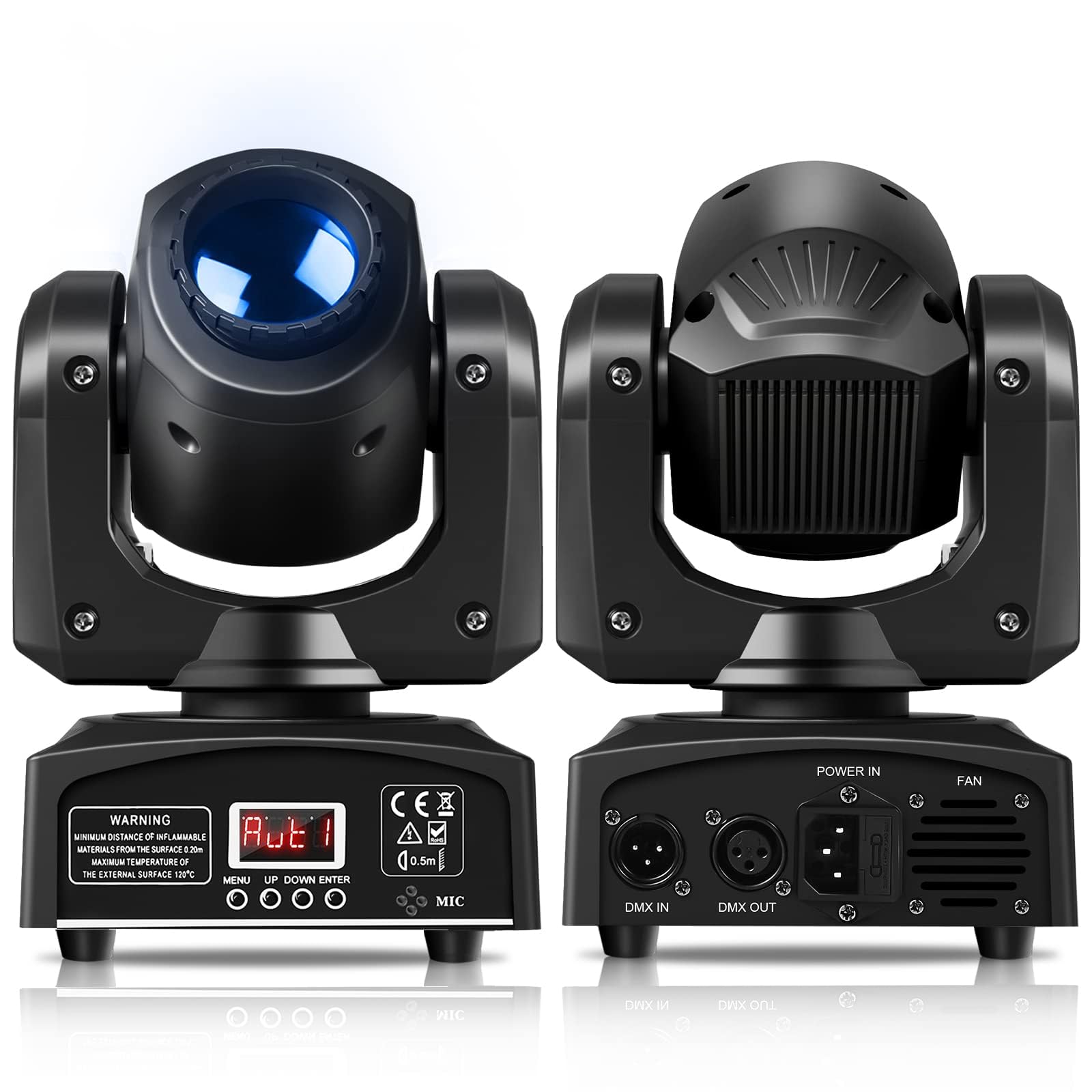 Uking Led Moving Head Light 25W Dj Lights Stage Lighting With 8 Gobo 8 Color By Dmx-512 And Sound Activtaed Control Spotlight F