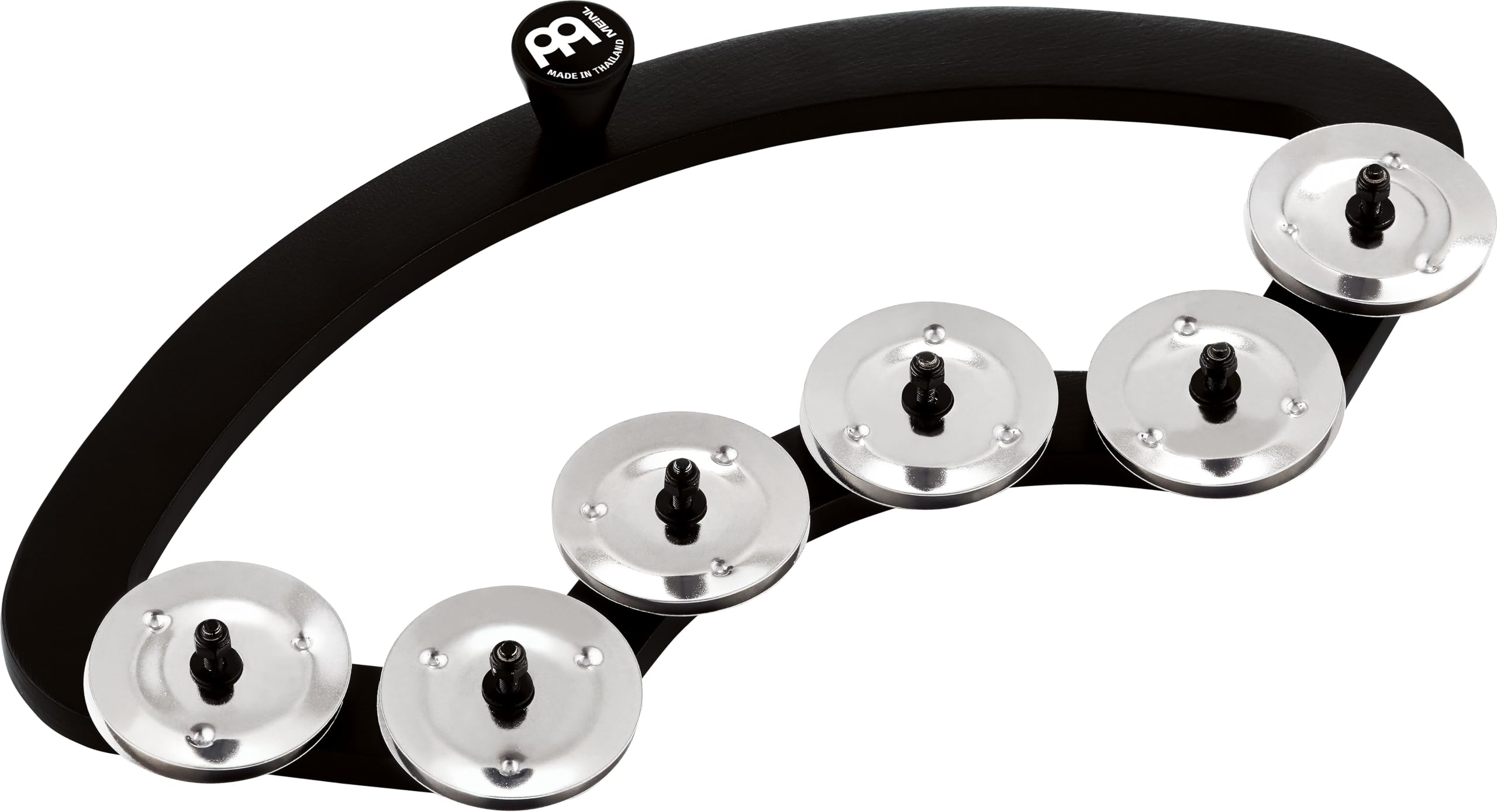 Meinl Percussion BBTA2-BK Backbeat Tambourine for 13-14 Inch Drums, Stainless Steel Jingles
