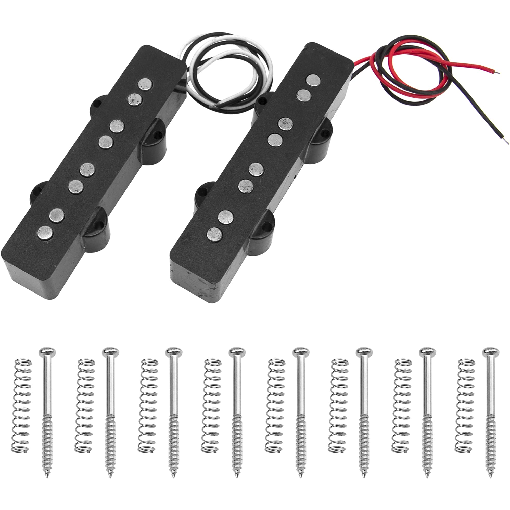 Yootones 2Pcs 4 String JB Bass Pickup Part Open Style Neck Compatible with 4 String Electric Bass, Squier Affinity PJ Bass(Slive